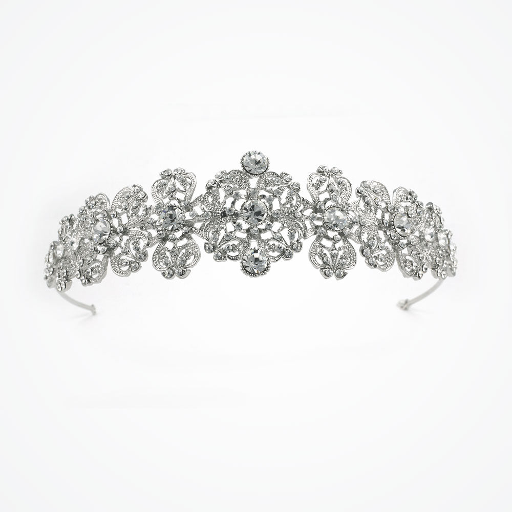 Elegant Nightfall Tiara Headband for Women - Sparkling Rhinestone Hair Accessory for Weddings, Prom, Parties & Special Occasions