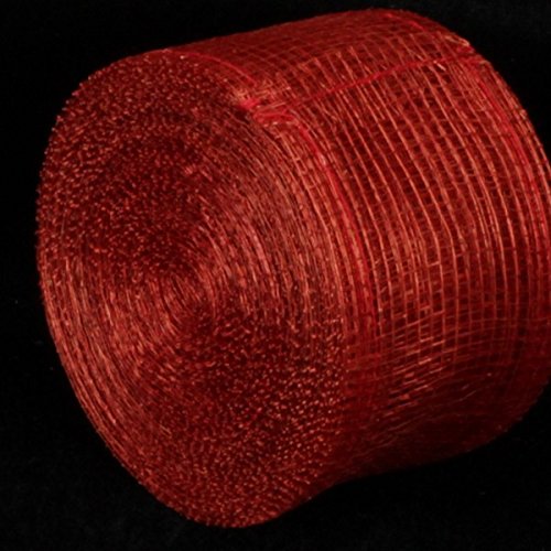 Premium 2-inch x 64 Yards Scarlet Red Fiber Ribbon - Perfect for Gift Wrapping, Wedding Decorations & Craft Projects