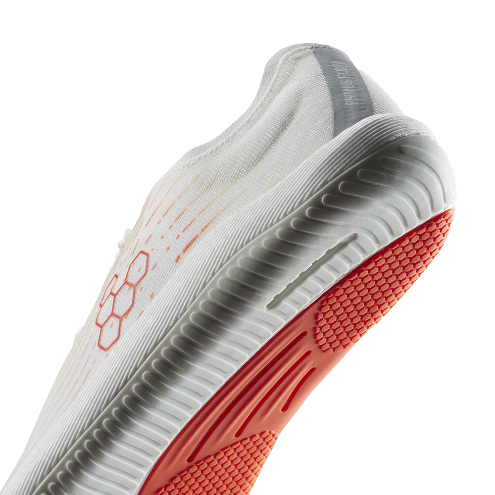 Vivobarefoot Primus Flow Women's Barefoot Shoes - Bright White & Neon Orange | Lightweight & Flexible for Running, Hiking & Everyday Wear