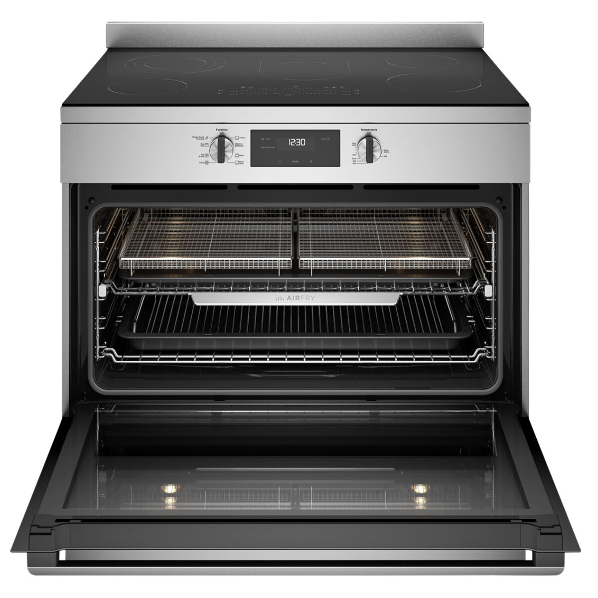 Westinghouse 90cm Electric Freestanding Cooker with Air Fryer | Stainless Steel WFE9546SD | Perfect for Modern Kitchens & Family Cooking