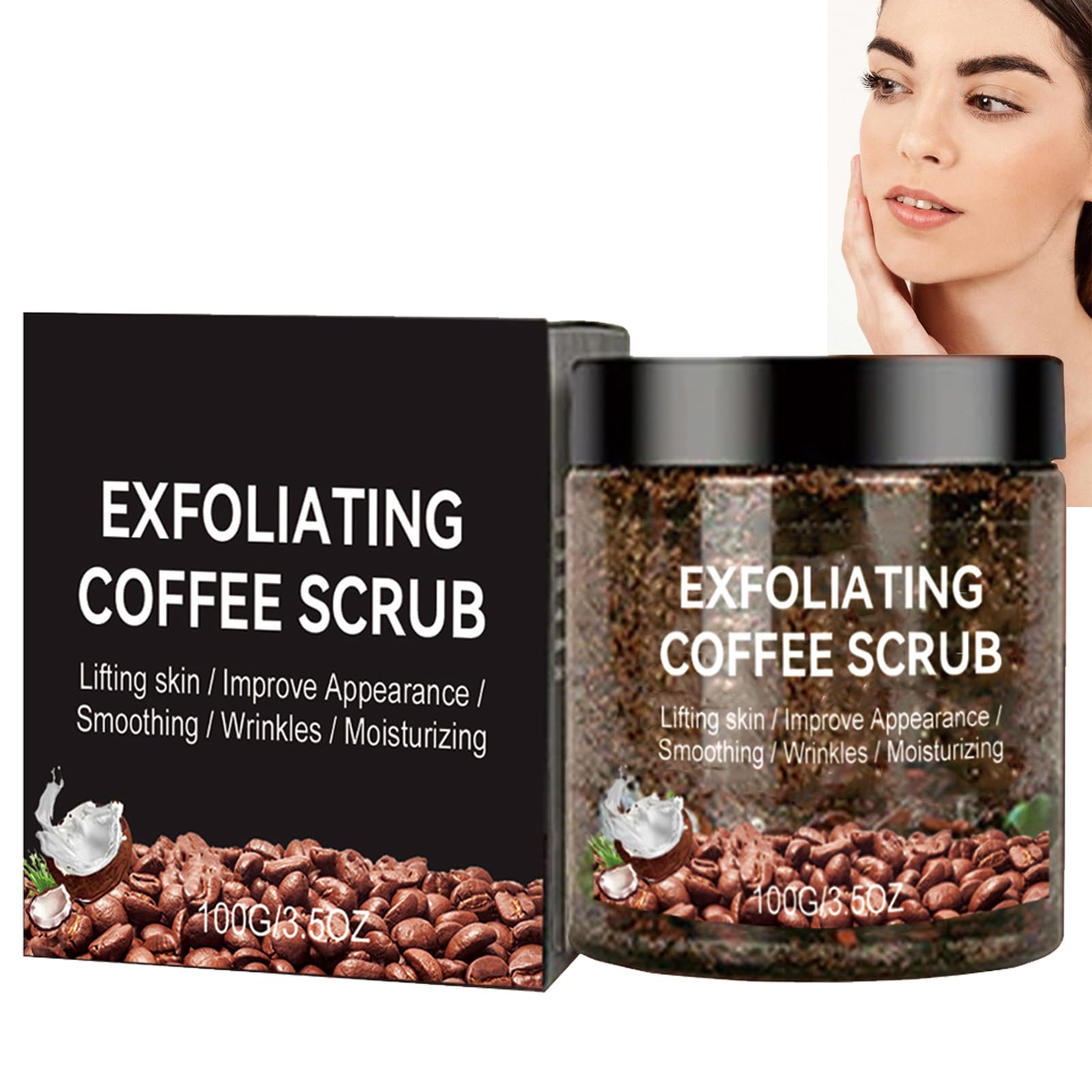 Organic Coffee Scrub for Body & Face - Exfoliating & Anti-Cellulite Treatment - Energizing Body Scrub Cream with Natural Ingredients - Perfect for Spa Day, Dry Skin Care & At-Home Self Care Routine