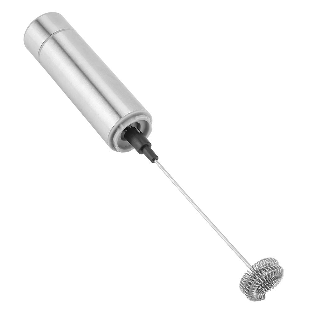 Premium Stainless Steel Electric Milk Frother - Handheld Foam Maker with Double Whisk & Stand for Coffee, Latte, Cappuccino, Hot Chocolate - Perfect for Home, Office & Cafe Use