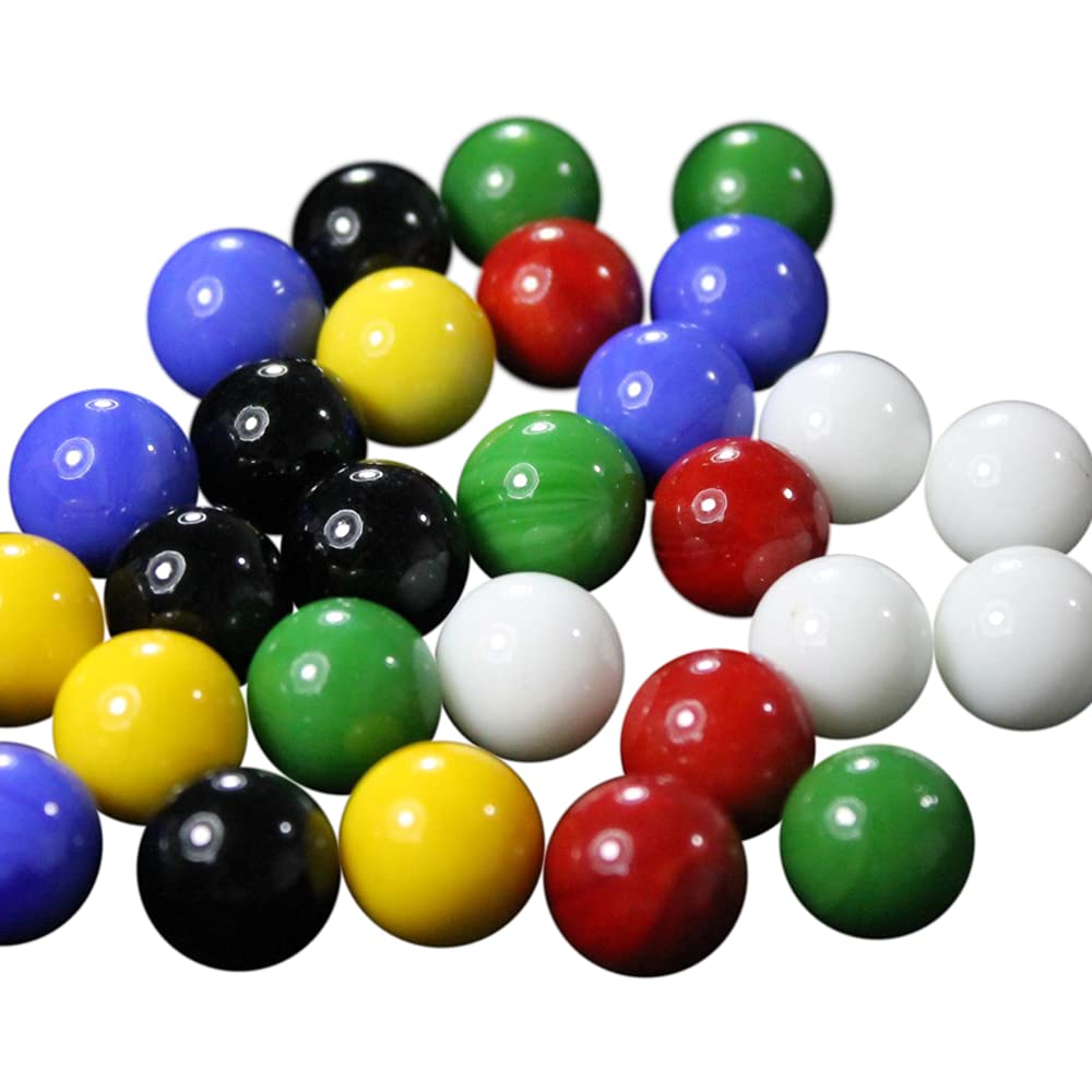 Megafun Chinese Checkers Replacement Marbles - 30pc Colorful Glass Game Pieces for Board Games, Family Game Night & Kids Activities