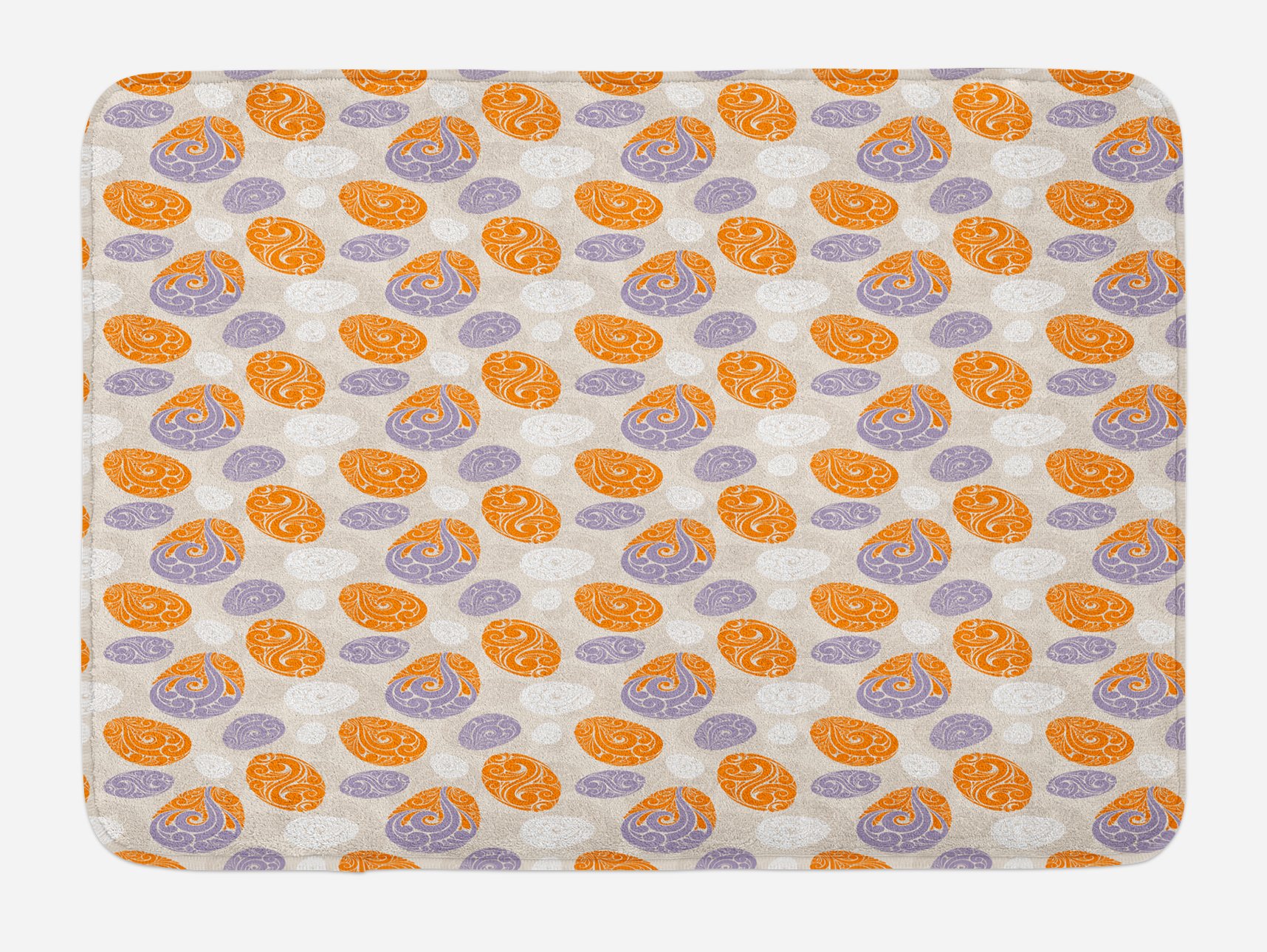 Ambesonne Abstract Bath Mat with Swirled Geometric Design, Non-Slip Plush Bathroom Rug - 30.2
