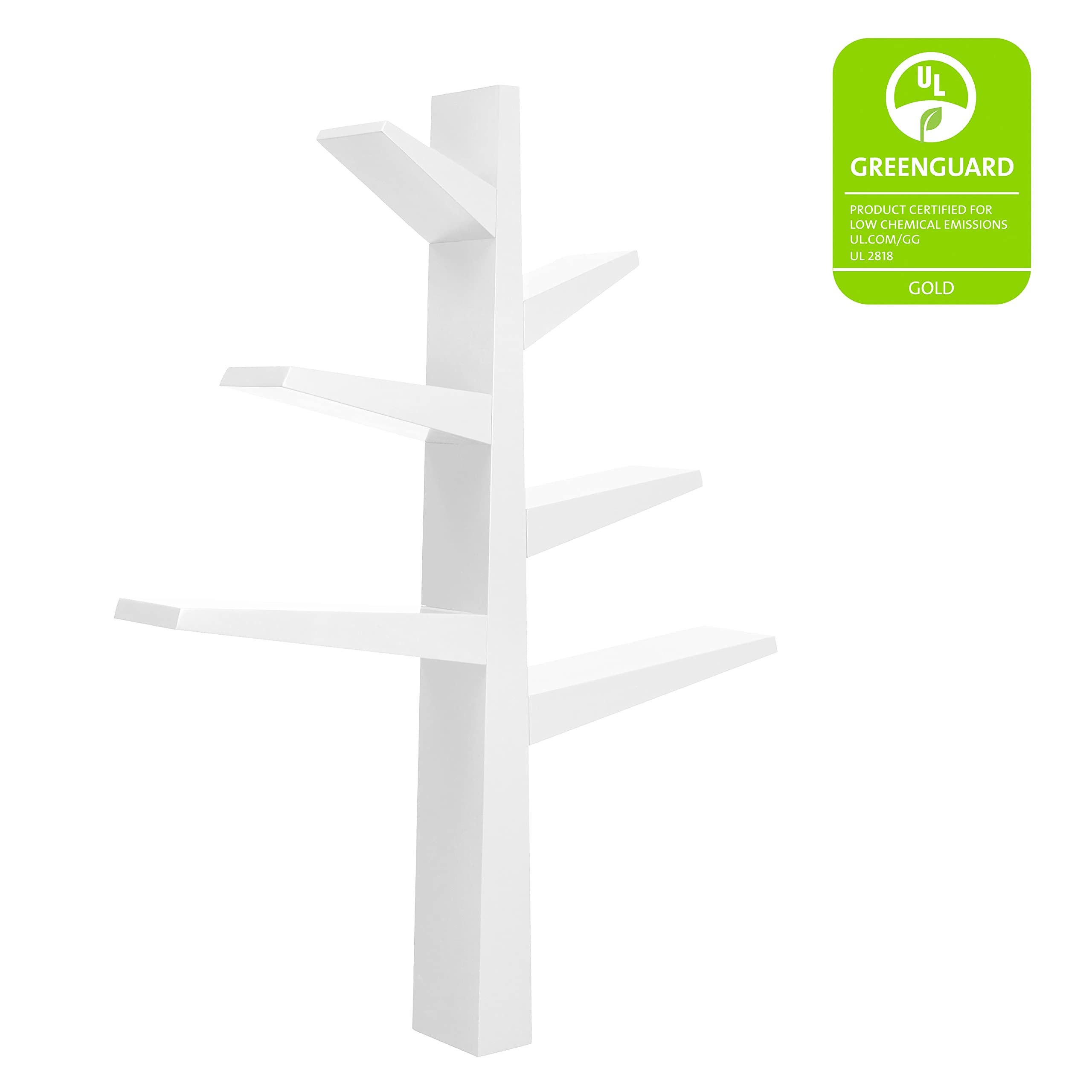 Babyletto Spruce Tree Bookcase - White Nursery Bookshelf for Kids Room, Baby Books Storage & Playroom Organization