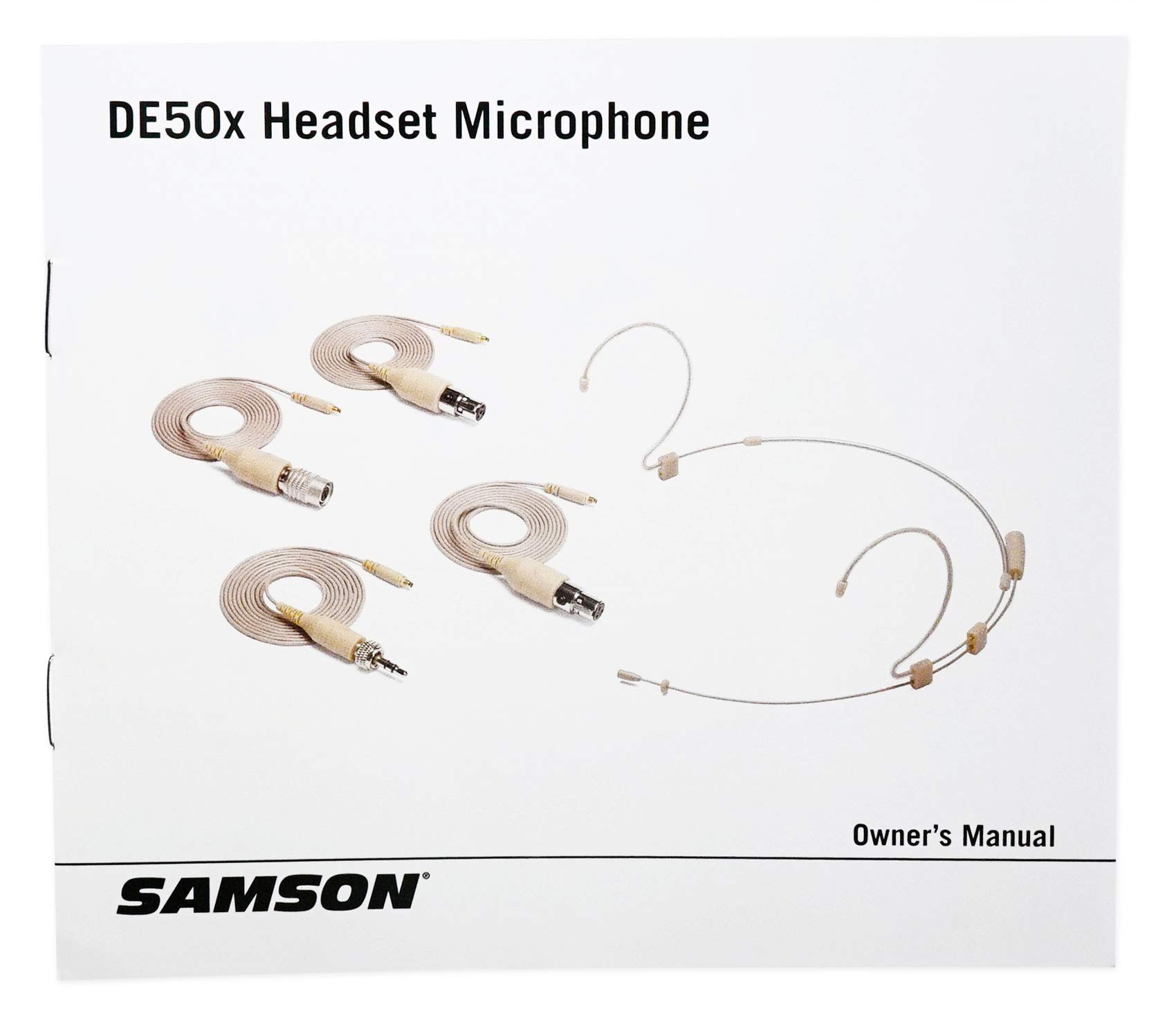 Samson DE50X Professional Headset Microphone with 4 Adapters, 2.5mm Capsule, Clip & Windscreens - Ideal for Podcasting, Gaming, Live Streaming & Broadcast Use