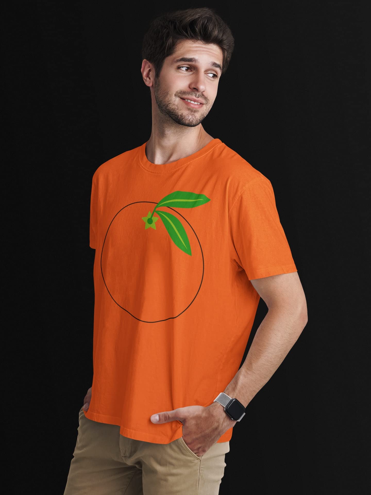 Old Glory Halloween Fruit Orange Costume T-Shirt for Men - Funny Citrus Costume Party Outfit for Halloween, Cosplay & Theme Parties