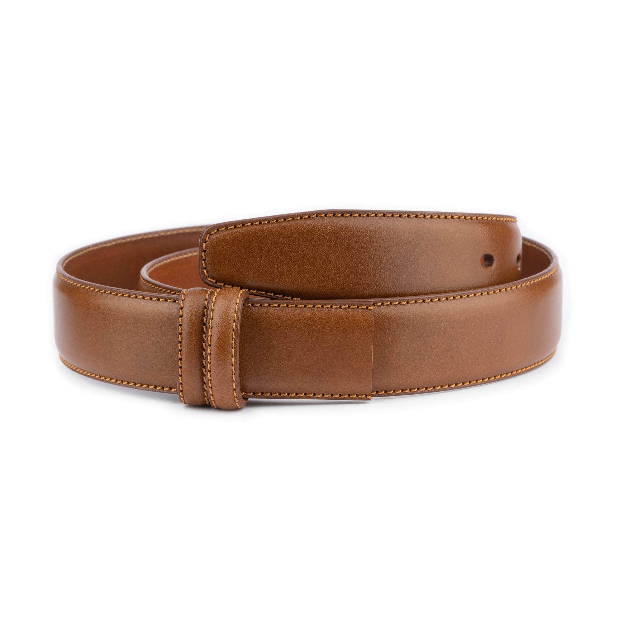 Genuine Brown Leather Belt Strap for Cartier Buckle Replacement - Men's Dress & Casual Wear Accessory for Office, Wedding & Everyday Use