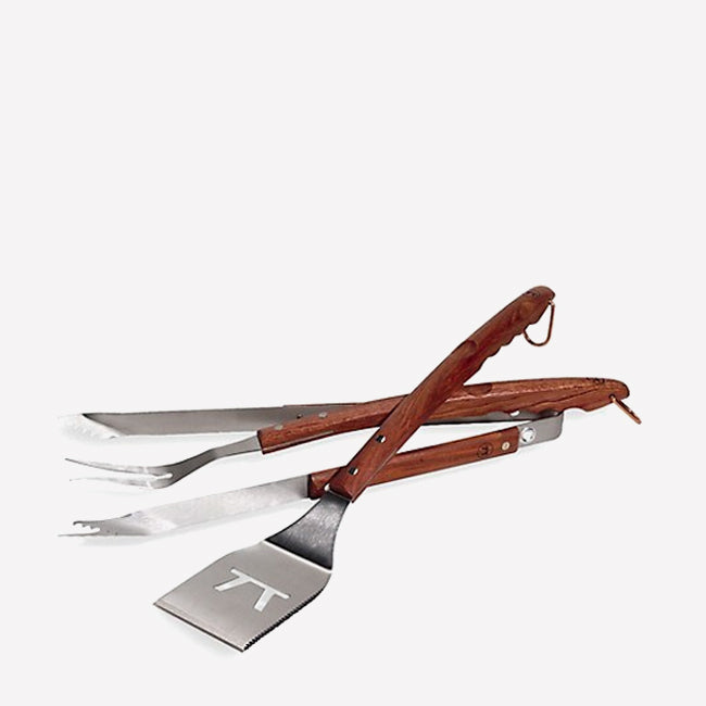 Fox Run Outset Grillware 3-Piece BBQ Tool Set - Stainless Steel Grilling Utensils for Outdoor Cooking, Camping & Backyard Barbecues