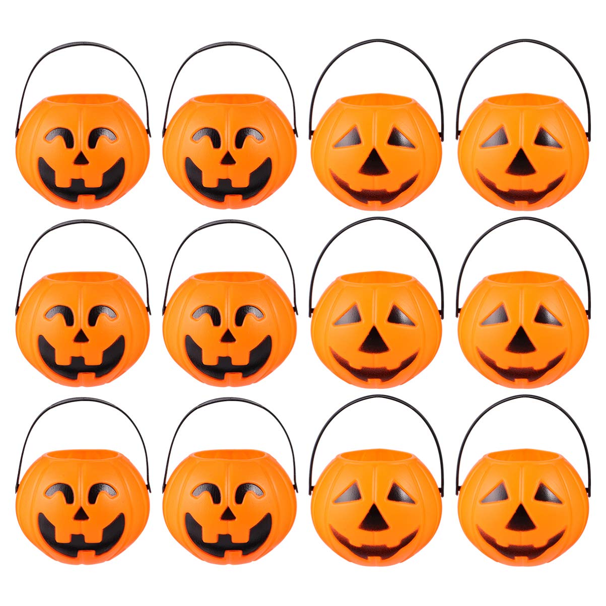 12 Pack LED Halloween Pumpkin Lights with Skull Design - Spooky Pumpkin Lanterns for Haunted House Decor, Halloween Party Supplies (Indoor/Outdoor Use for Yard, Porch, Pathway Decorations)
