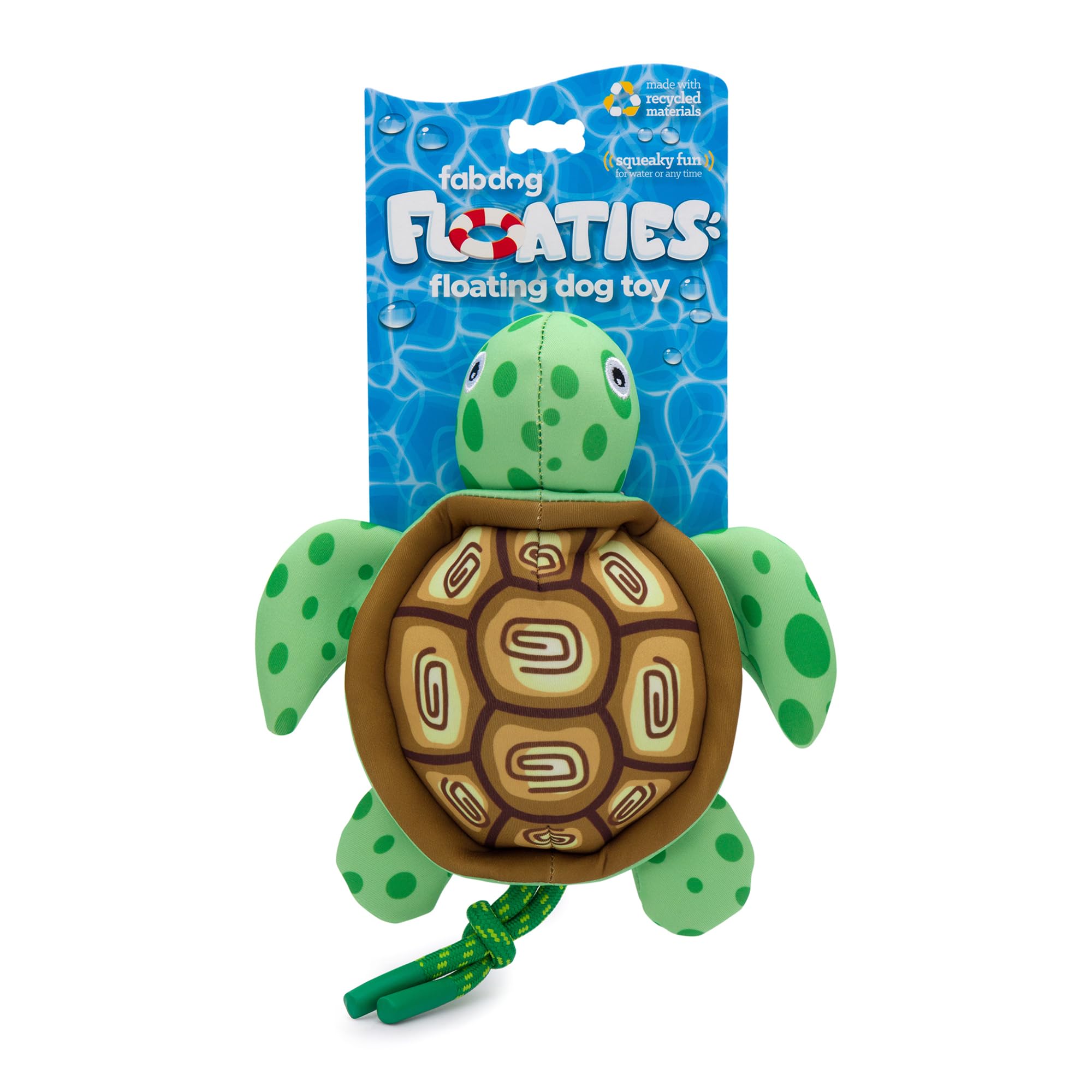 FabDog Floaties Dog Toys - Squeaky Floating Water Toys for All Breeds | Durable Duck & Turtle Puppy Toys Made with Recycled Nylon | Perfect for Pool, Beach & Outdoor Play