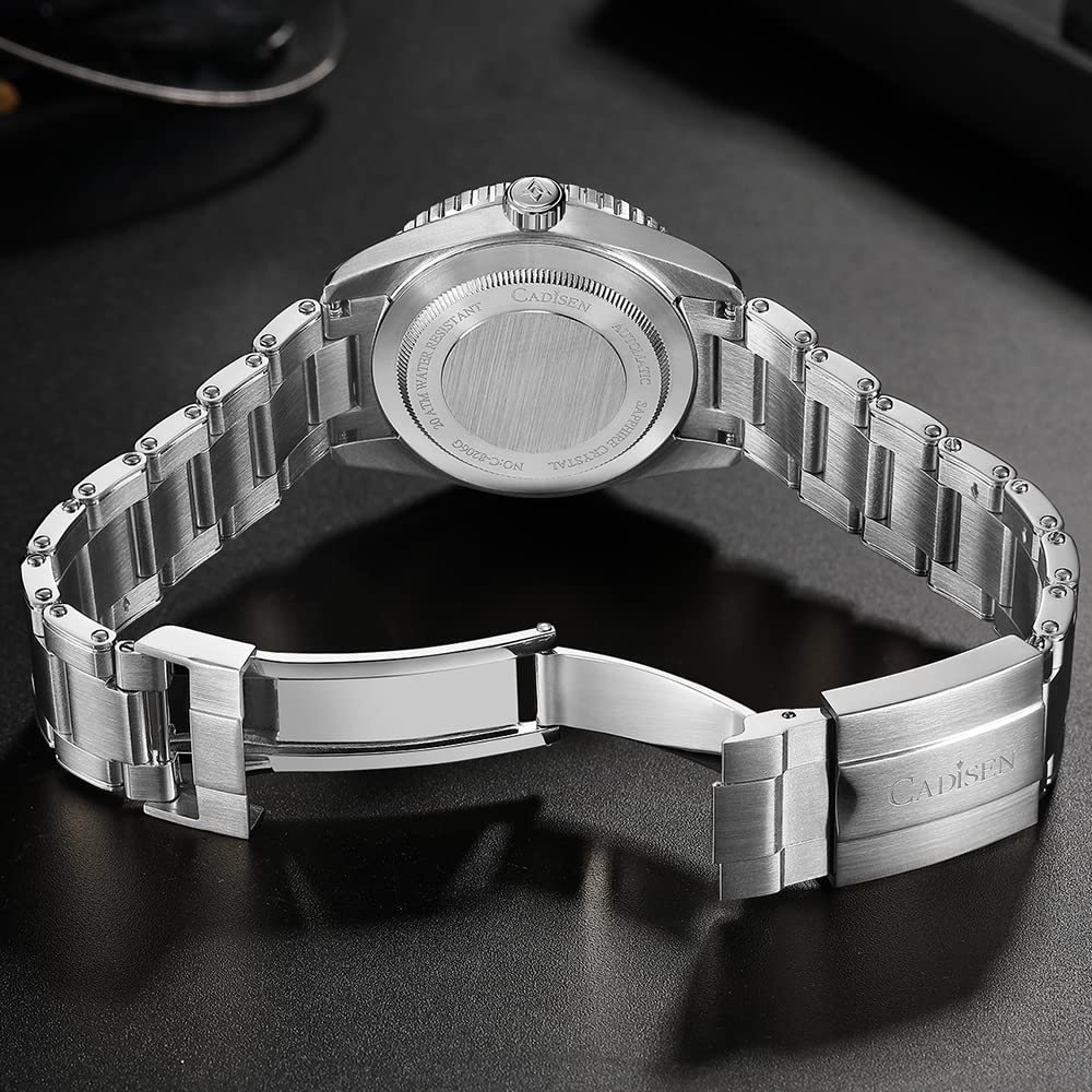 CADISEN Men's Automatic Watch with NH35 Movement - Waterproof Sapphire Crystal - Dress & Casual Watch for Business, Office, and Everyday Wear