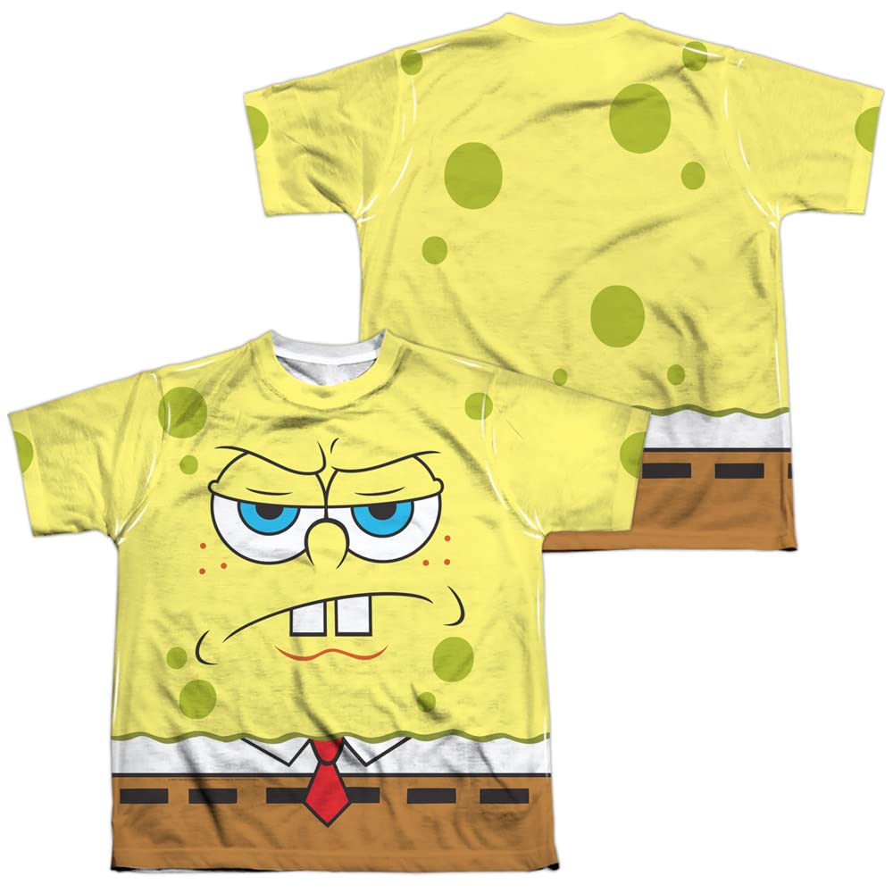 Spongebob Squarepants Halloween T-Shirt for Kids & Adults - Unisex Cartoon Character Costume Tee (Front/Back Print) - Perfect for Halloween Parties, Cosplay & Funny Gift