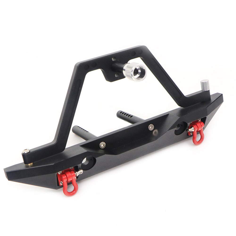 Heavy Duty Metal Rear Bumper with Spare Tire Carrier for 1:10 Scale RC Crawler - Compatible with SCX10, SCX10 II (90046, 90047) & TRX-4 Models - Perfect for Off-Road Adventures and Rock Crawling