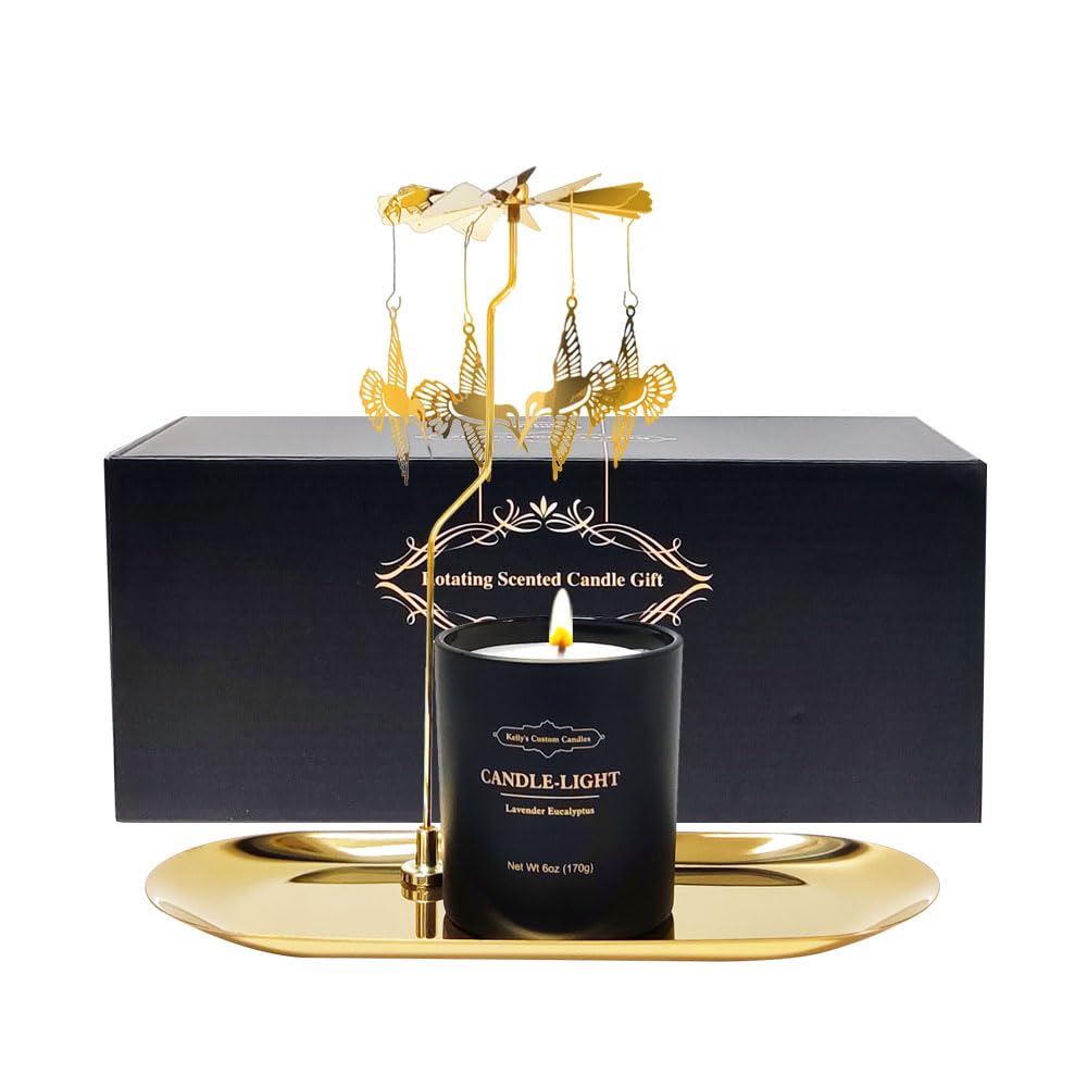 Kelly's Custom Candles - 6 oz Rotating Hummingbird Scented Candle Gift Set for Women | Birthday, Anniversary, Christmas & Thanksgiving Present for Mom, Wife & Colleagues | Perfect for Home Decor, Relaxation & Romantic Ambiance