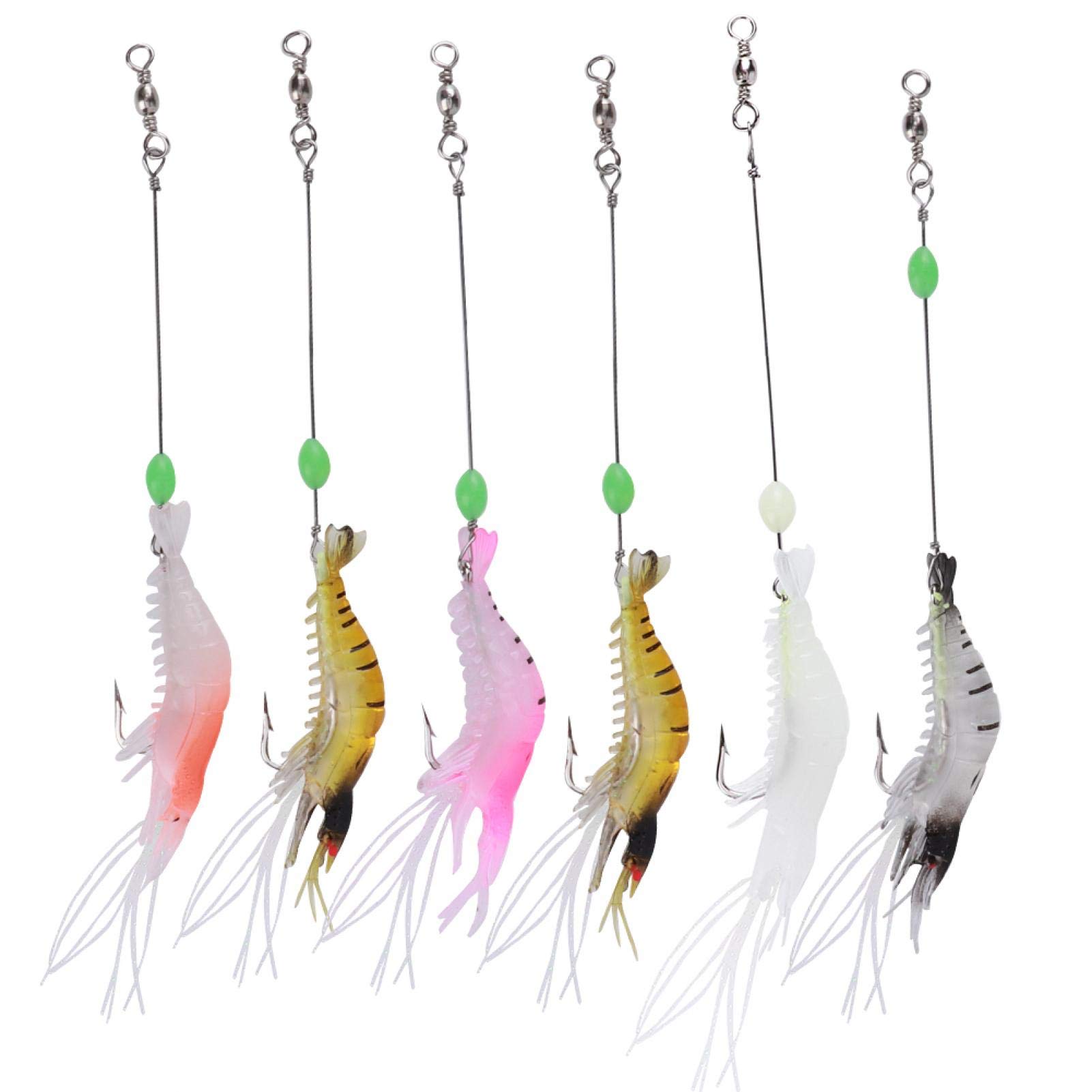 Cosiki Artificial Shrimp Lure Bait with Hook - Soft Fishing Lures for Saltwater & Freshwater - Perfect for River, Lake, Ocean, and Beach Fishing - Great for Boat Fishing and Shore Casting