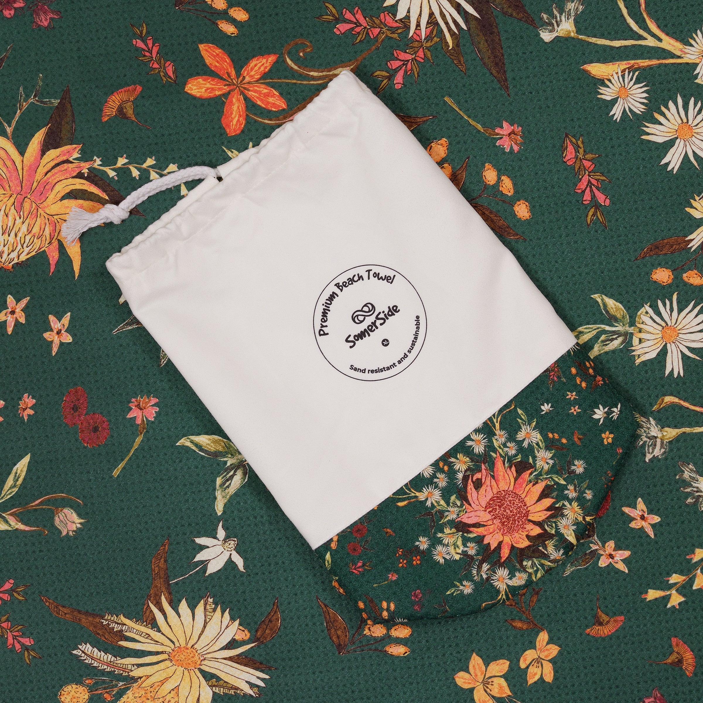 XL Native Botanical Premium Sand-Free Beach Towel - Quick Dry, Ultra Absorbent, Lightweight for Pool, Beach, Yoga & Travel
