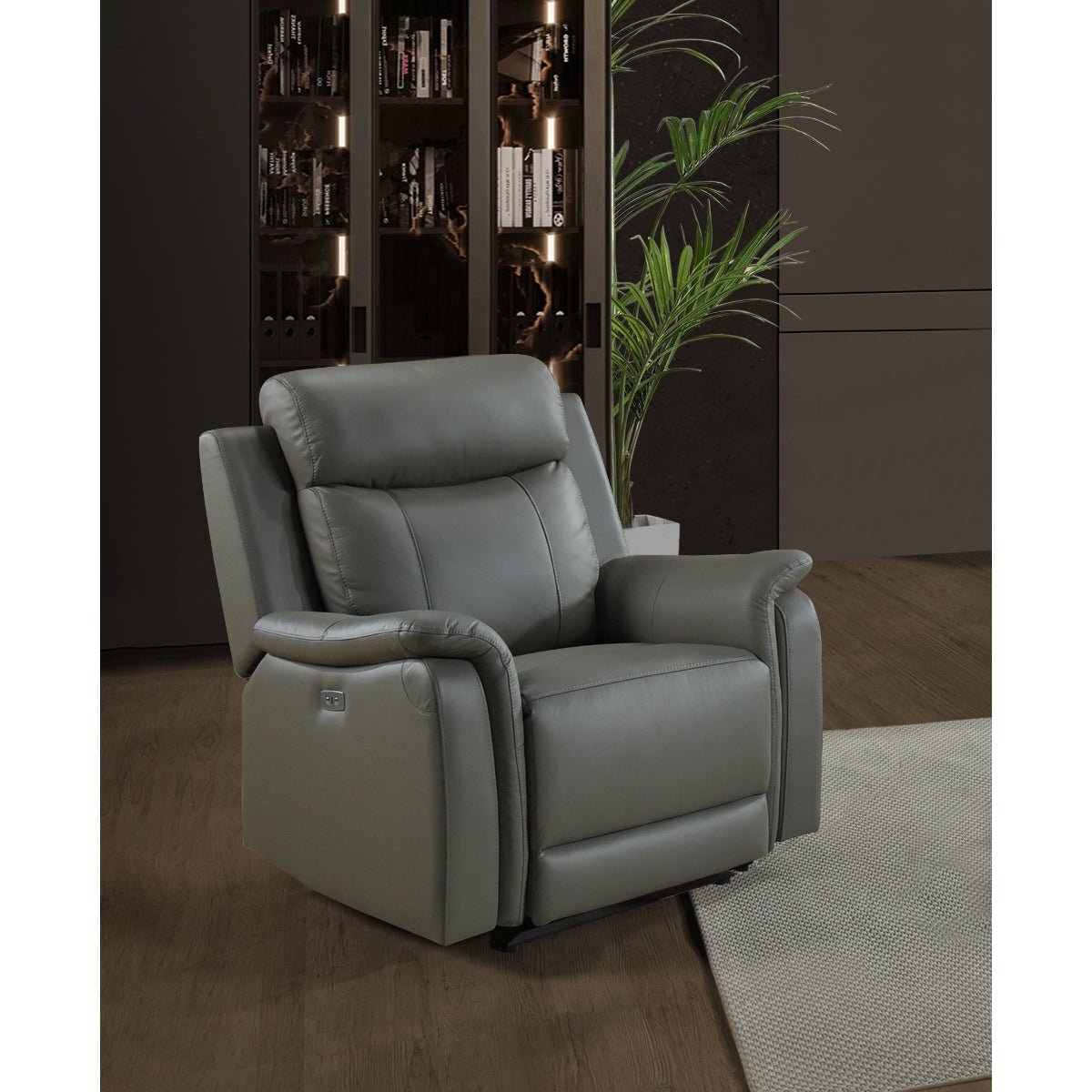 Cyrus Grey Power Glider Recliner Chair - Electric Lift Reclining Sofa with Massage & Heat for Living Room, Bedroom, or Home Theater Comfort