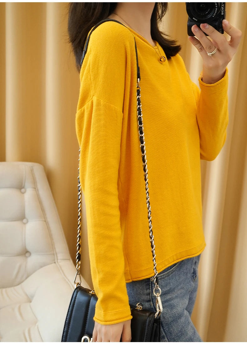 Soft Cotton O-Neck Pullover Knit Sweater for Women - Cozy Winter Wear & Casual Outfits