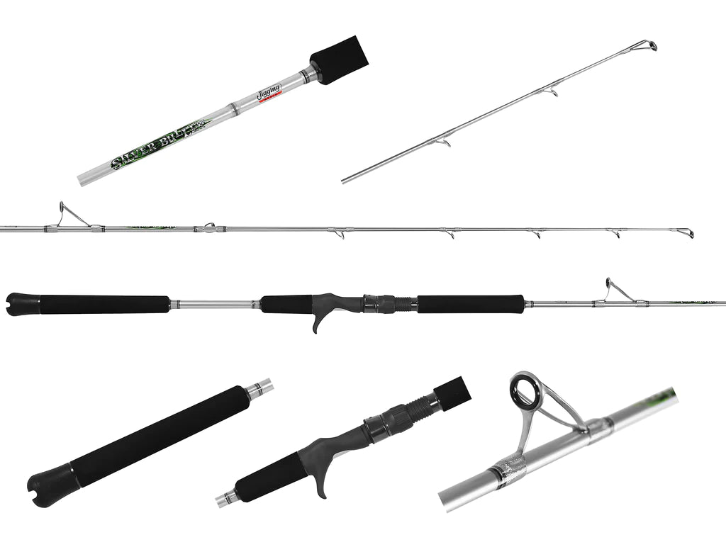 Jigging World Silver Bullet Conventional Jigging Rods - High Performance Saltwater Fishing Rod for Offshore & Deep Sea Angling - Perfect for Tuna, Grouper and Bottom Fishing