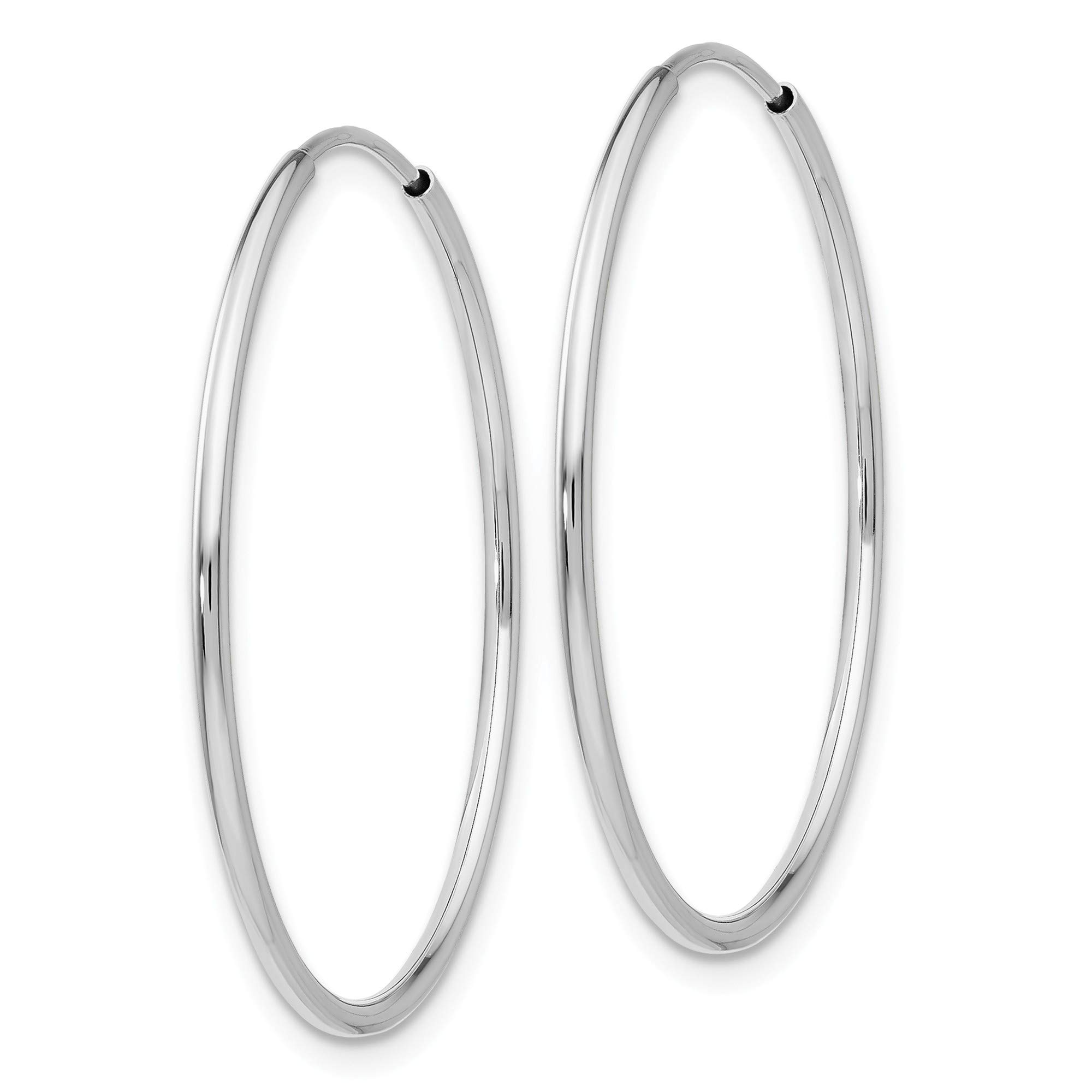 10K White Gold Endless Hoop Earrings for Women - Classic Circle Huggie Earrings - Hypoallergenic & Tarnish-Free Jewelry - Perfect for Everyday Wear, Date Night & Special Occasions