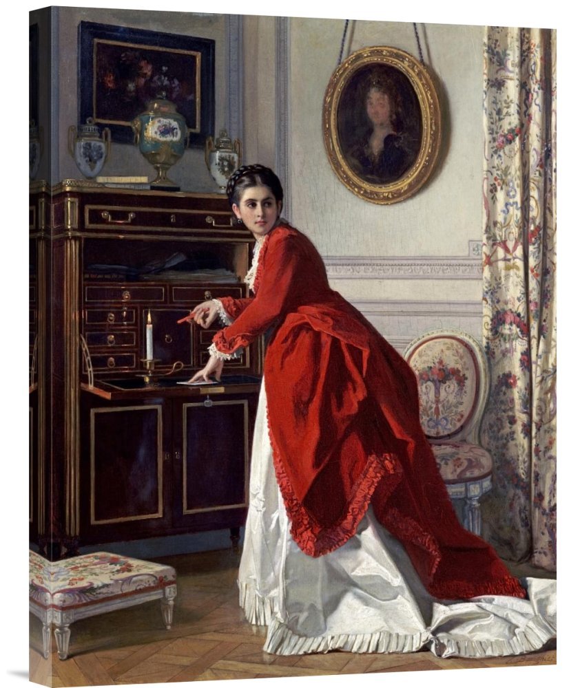 Charles Baugniet The Letter Gallery Wrap Canvas Art Print - Premium Giclee Wall Decor for Living Room, Bedroom & Office - Ready to Hang Home Decor