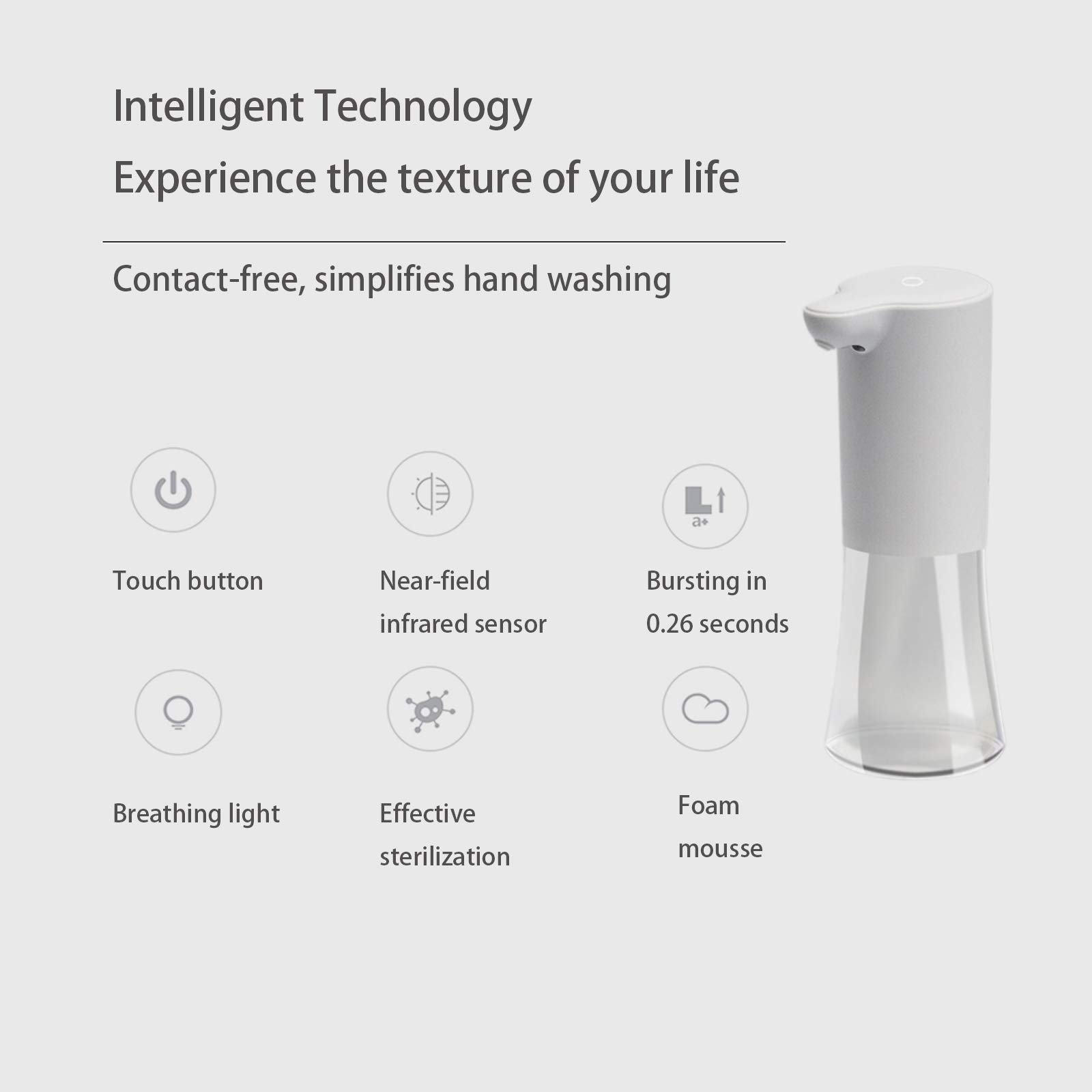 Automatic Soap Dispenser Touchless Sensor - Hands-Free Foam Soap Dispenser for Home, Beauty Salon & Office - Elitzia ETSC209 (Foam) - Ideal for Kitchen, Bathroom & Public Spaces Hygiene