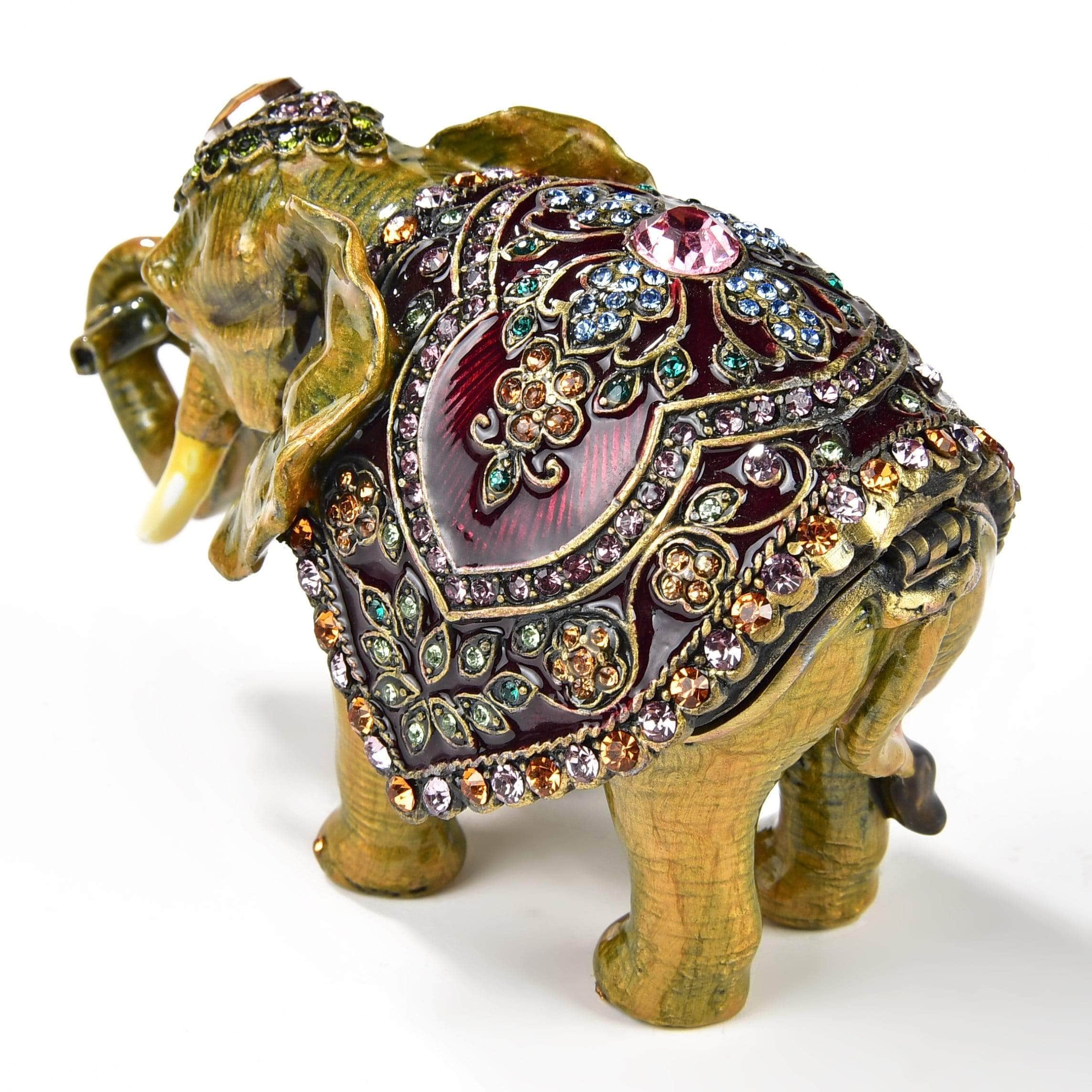 Handmade Amethyst Elephant Figurine Keepsake Box - Crystal Jewelry Storage & Spiritual Decor for Home, Meditation & Gift Giving