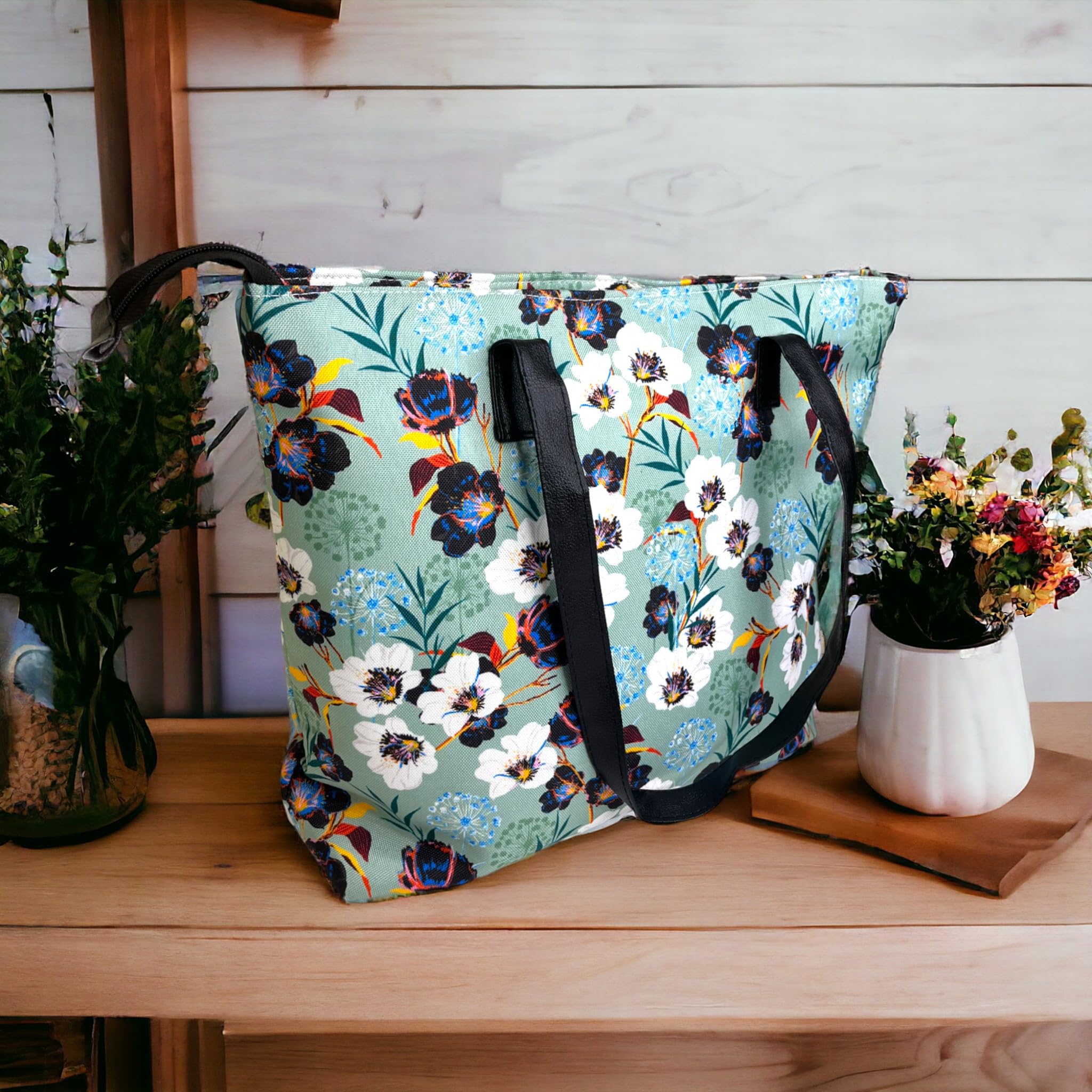 ZIQAO Women's Printed Canvas Tote Bag - Stylish Handbag for Work, Office & College - Perfect for Commuting, Shopping & Everyday Use