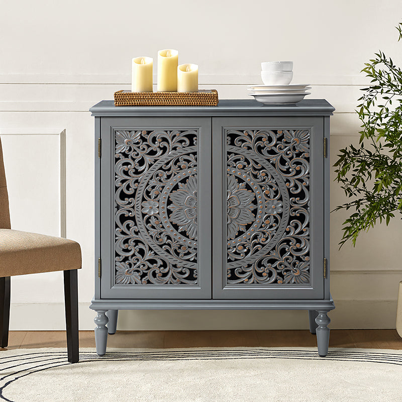 Emathides 32-Inch Tall 2-Door Accent Cabinet with Storage - Modern Entryway Console Table for Hallway, Living Room & Bedroom Organization