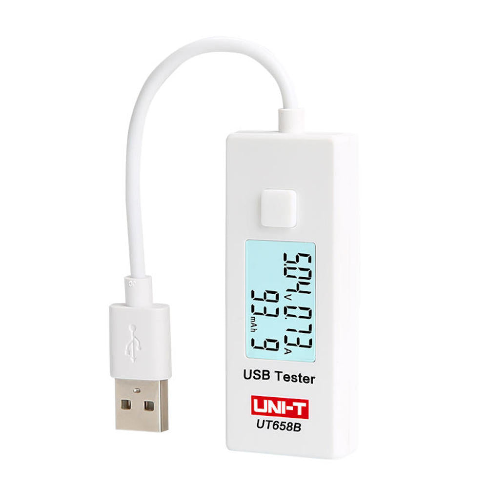 UNI-T UT658B USB Digital Ammeter Voltage Tester - Monitor Charging Current & Power for Phones, Tablets, Power Banks (Home, Office, Travel Use)