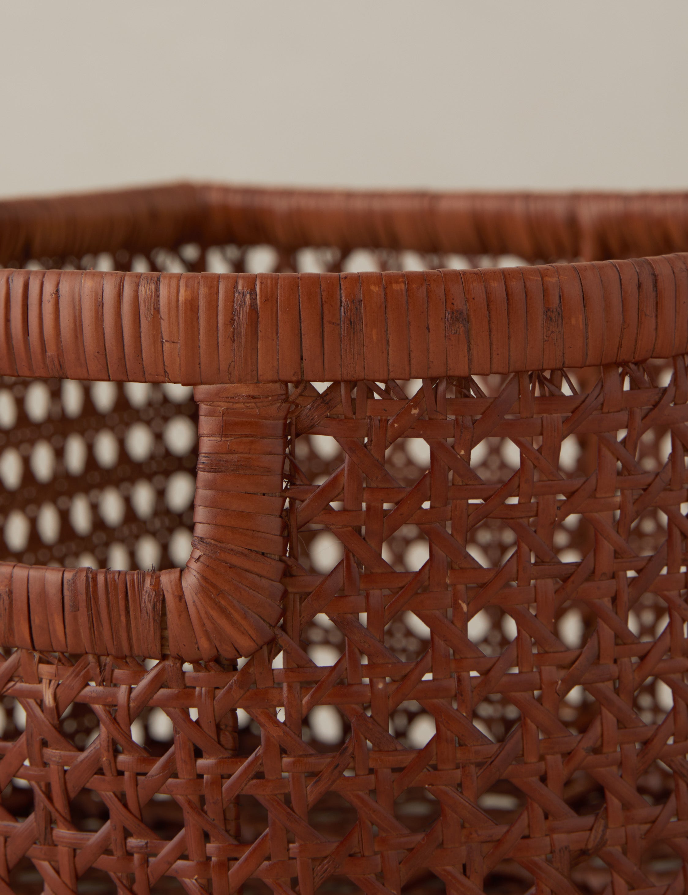 Sarah Sherman Samuel Handwoven Natural Cane Basket - Boho Home Decor, Storage Organizer for Living Room, Bedroom, or Office