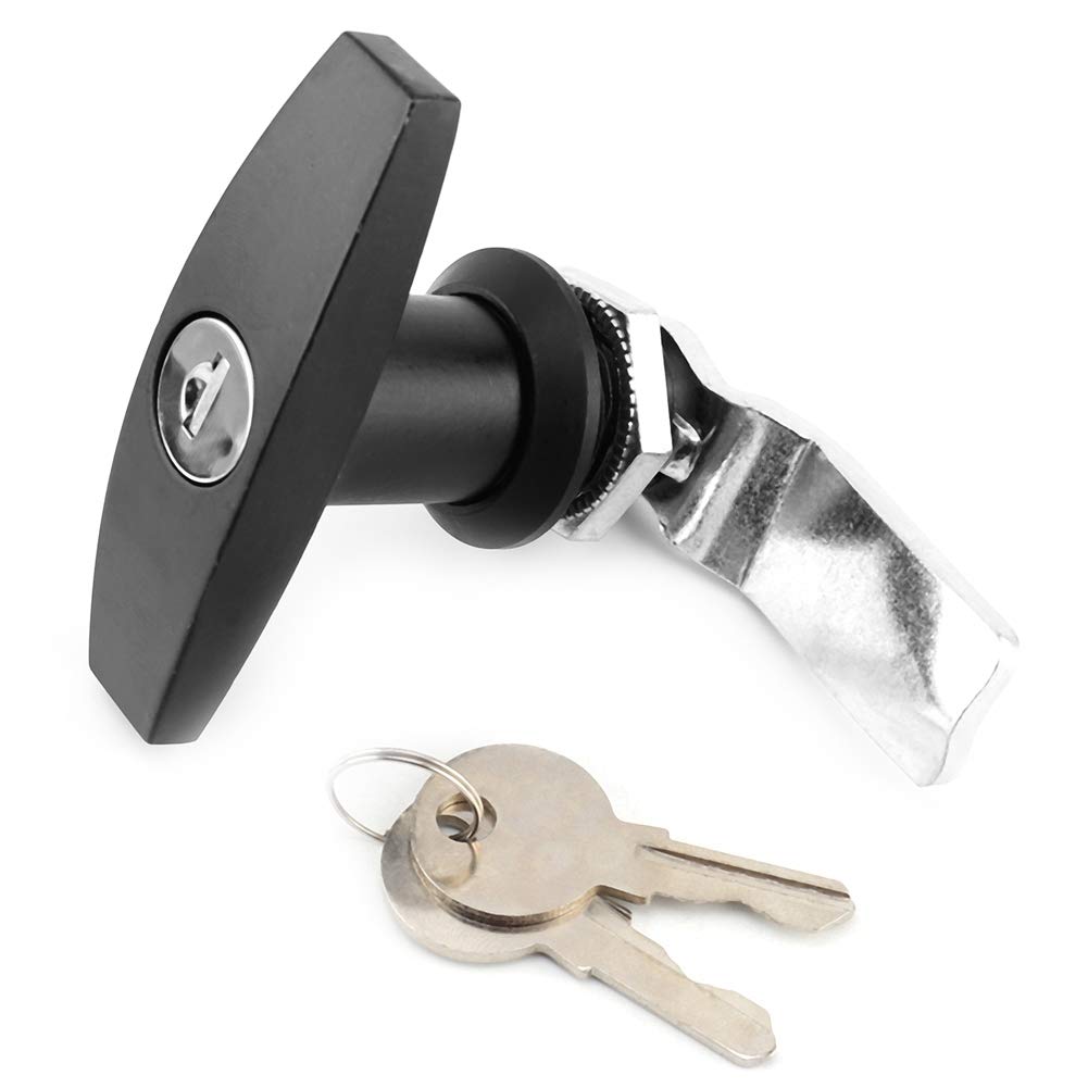 Yctze T Handle Lock with Keys - Secure Tool Box, Garage & Trailer Canopy | Heavy Duty Rear Fixing Lock for Storage, RV & Outdoor Equipment