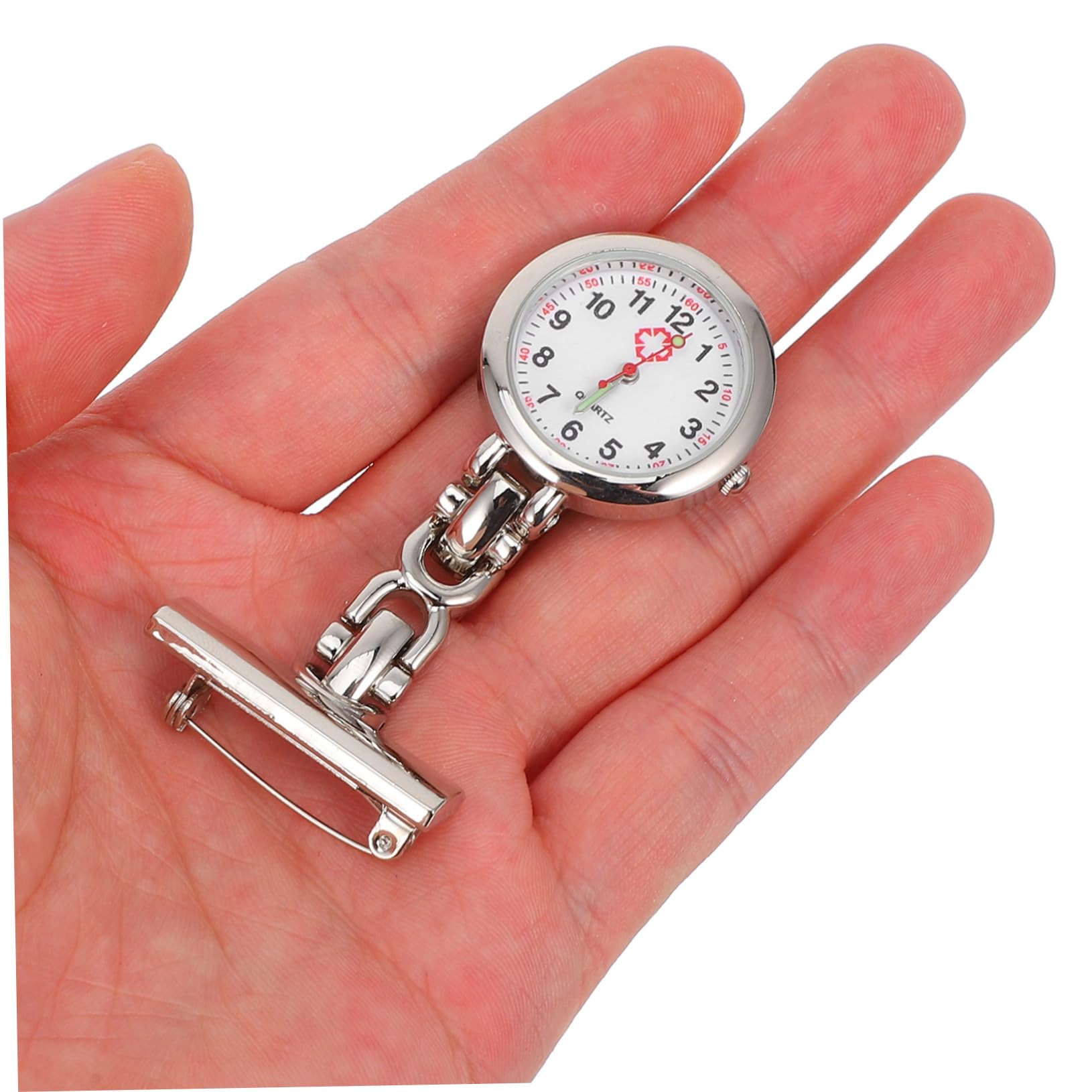 Nurse Watch Brooch - Digital Clip-On Hanging Watch for Nurses & Medical Professionals - White Pocket Watch Pin for Men & Women - Perfect for Hospitals, Clinics & Healthcare Work