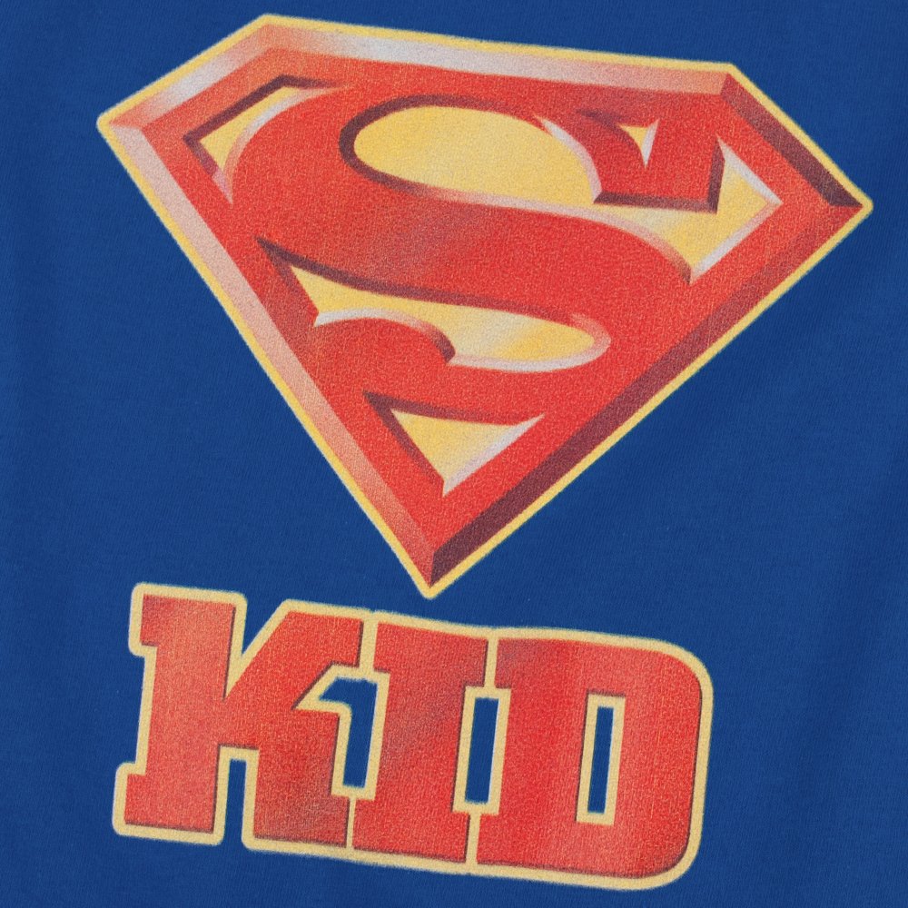 Popfunk Superman Super Kid Pullover Hoodie for Boys & Girls with Free Stickers - Small Size | Soft Cotton Kids Hooded Sweatshirt for School, Playdates & Superhero Costume