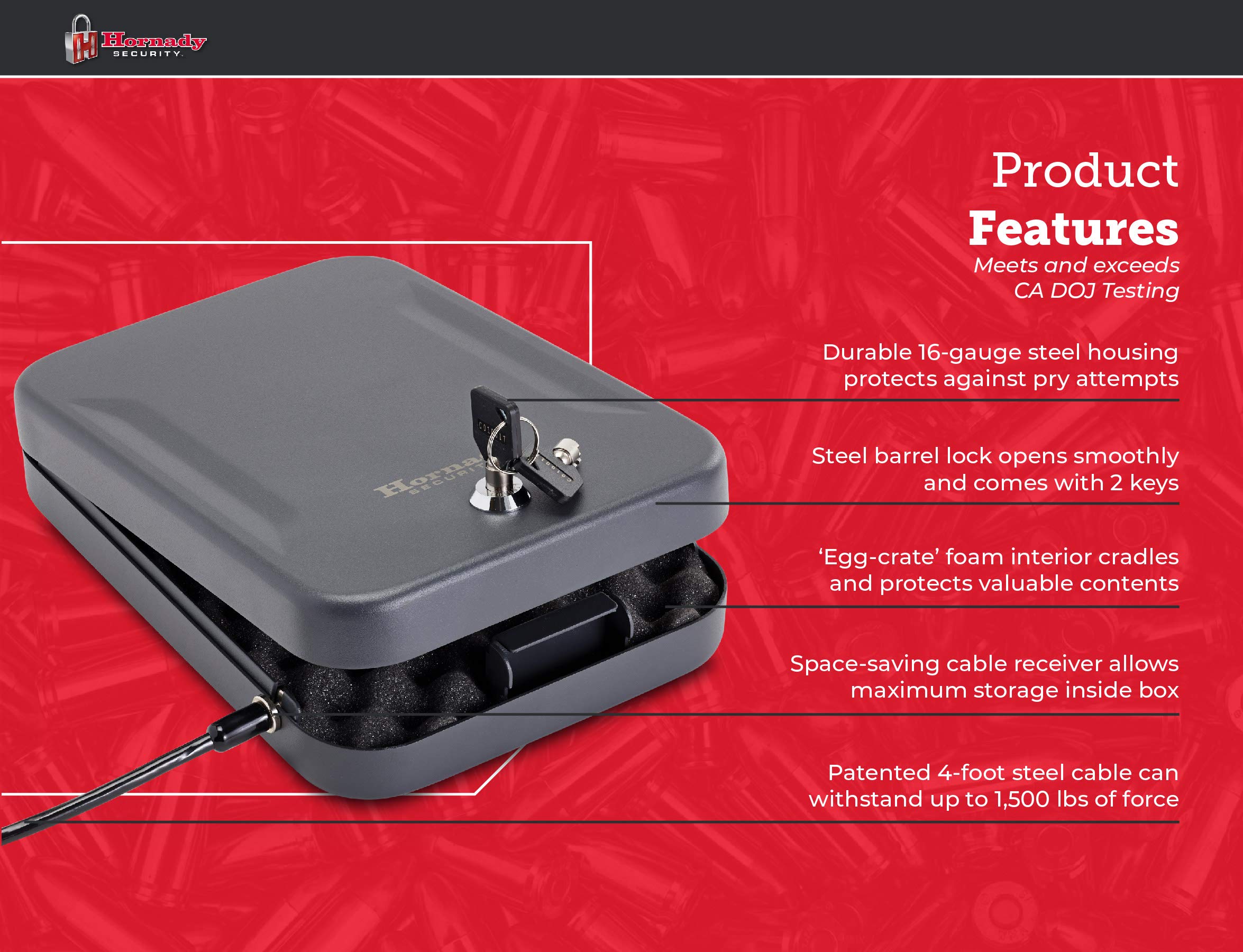 Hornady Lockbox for Guns and Valuables - Secure Handgun Safe with Keypad Entry | Perfect for Home, Office & Travel Security