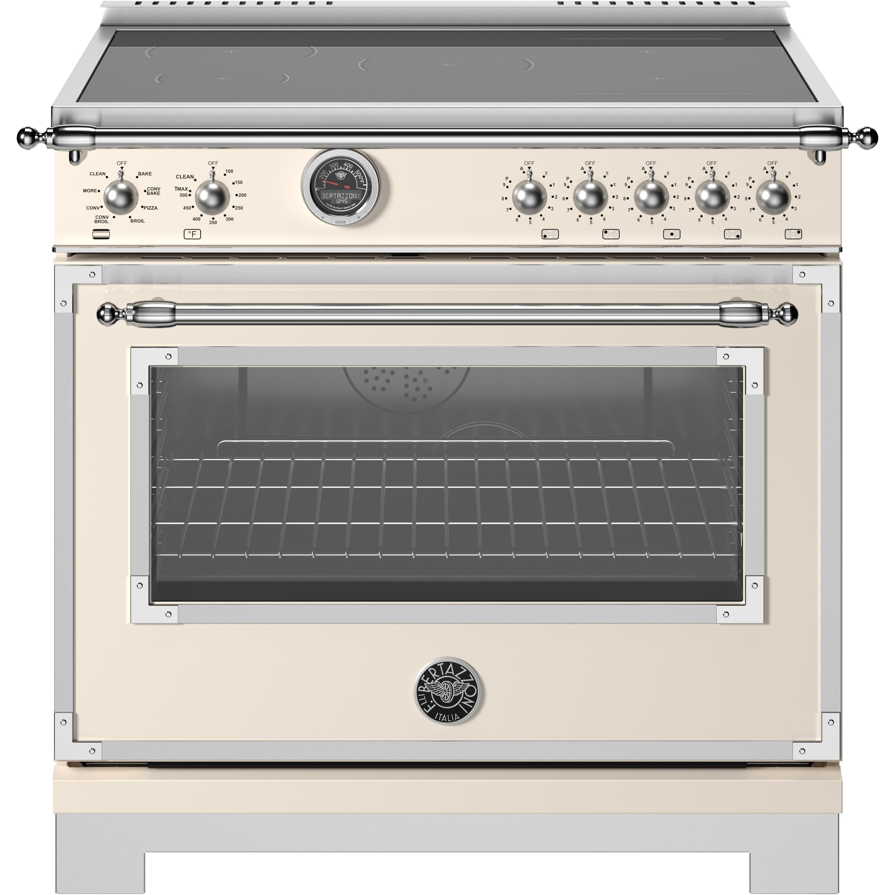 Bertazzoni HER365ICFEPAVT 36 Inch Freestanding Induction Range - Professional Italian Kitchen Appliance for Modern Home Cooking