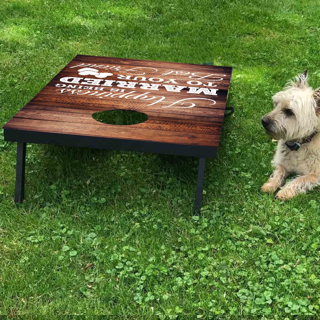 VictoryStore Custom Cornhole Game Set - Personalized Wedding Bag Toss Boards with Bags - Outdoor Lawn Games for Parties, BBQs & Tailgating