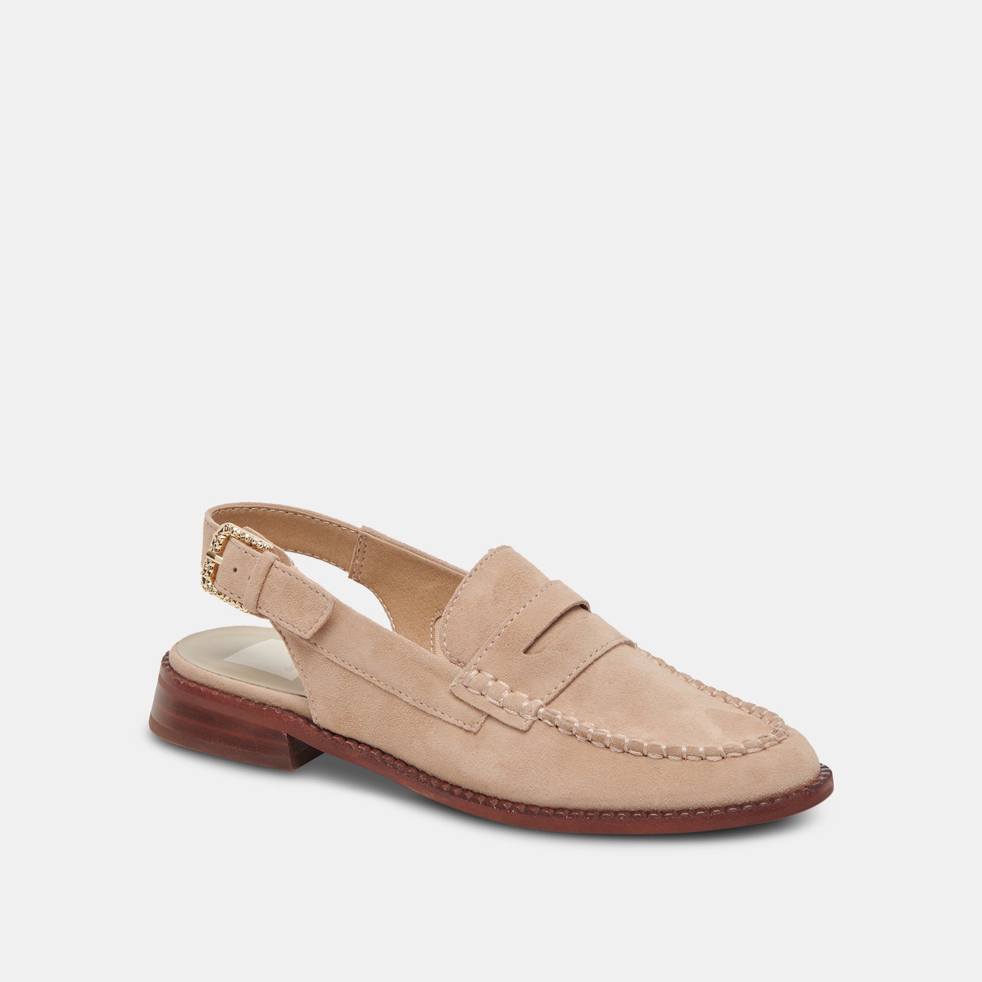 HARDI Women's Wide Loafers in Camel Suede - Comfortable Slip-On Shoes for Work, Office & Casual Outfits