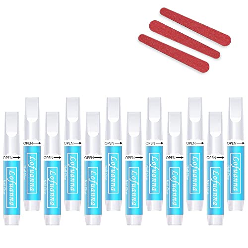 Lofuanna Professional Nail Glue for Acrylic & Press on Nails - Strong Long Lasting Adhesive for Fake Nails, Broken Nail Repair - 0.07Oz/2ml (12 Pack) - Perfect for Salon, Home Manicures & Nail Extensions