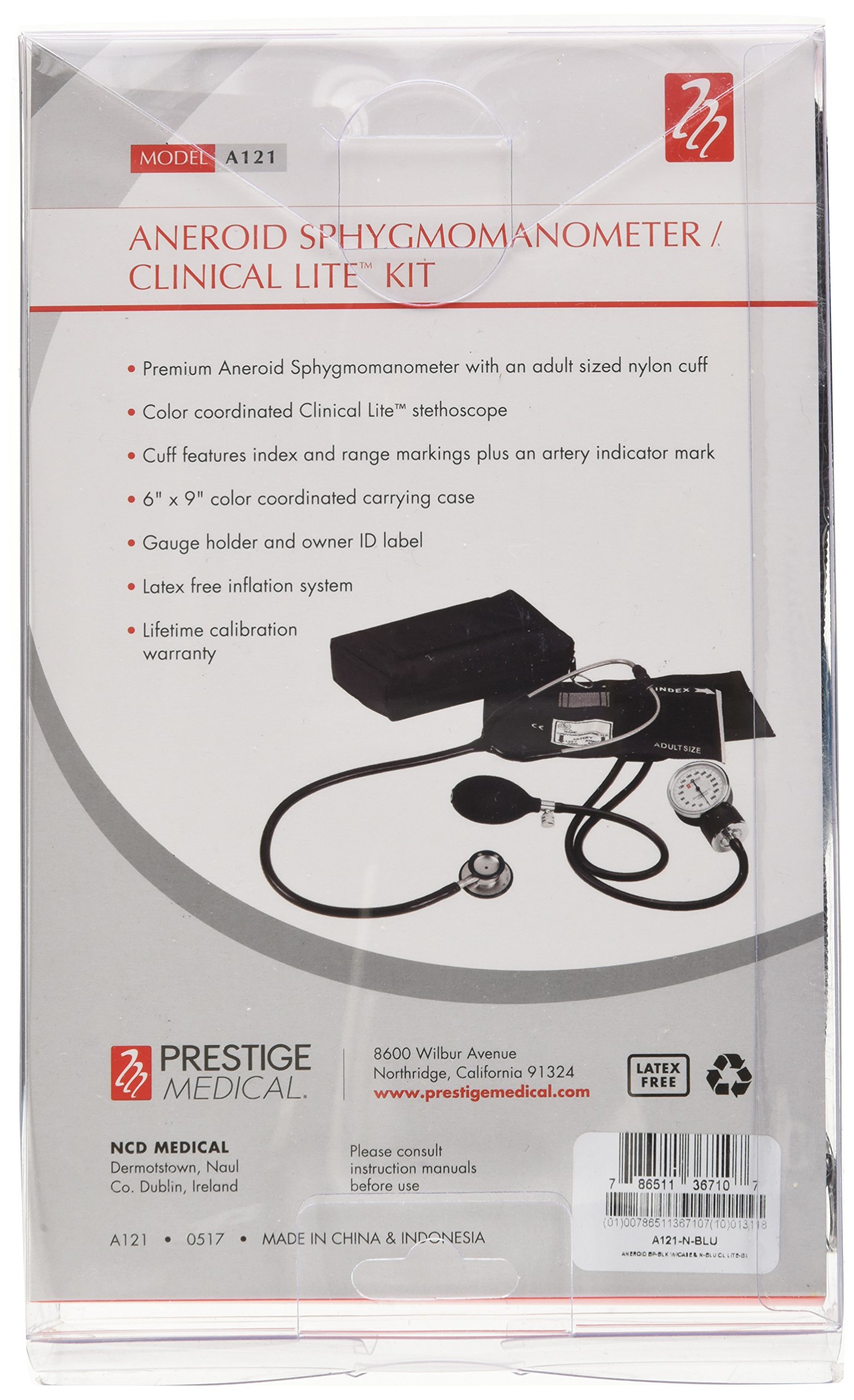 Prestige Medical Aneroid Sphygmomanometer - Professional Blood Pressure Monitor with Clinical Lite Kit in Neon Blue | Ideal for Home Use, Clinics & Medical Offices