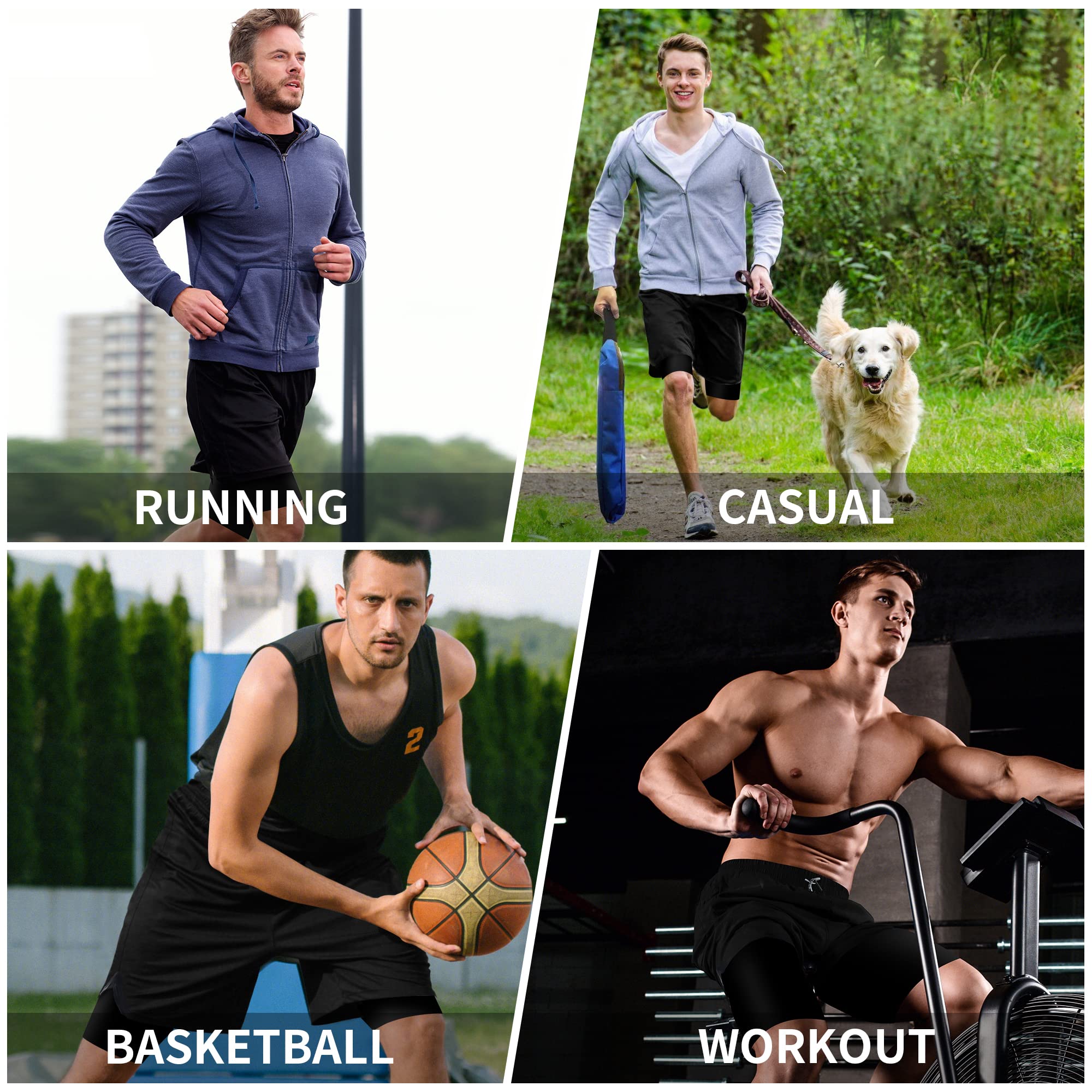 2-in-1 Men's Athletic Shorts 7 Inch - 2 Pack Gym Running Workout Shorts with Pockets & Towel Loop - Breathable Quick-Dry Casual Sports Shorts for Training, Jogging, Basketball & Outdoor Activities