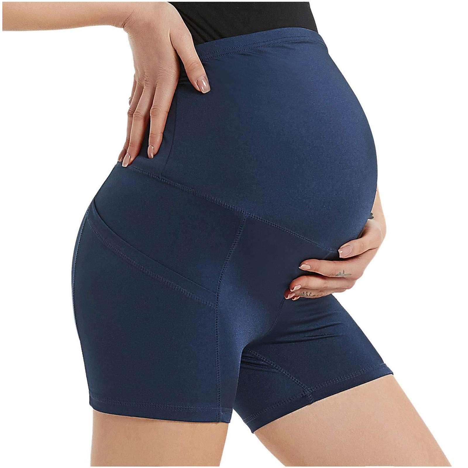 Lift Hip Maternity Shorts for Women - High Waisted Yoga Pants, Running & Fitness Shorts, Plus Size Workout Harem Pants - Perfect for Pregnancy, Yoga, Gym & Lounge Wear