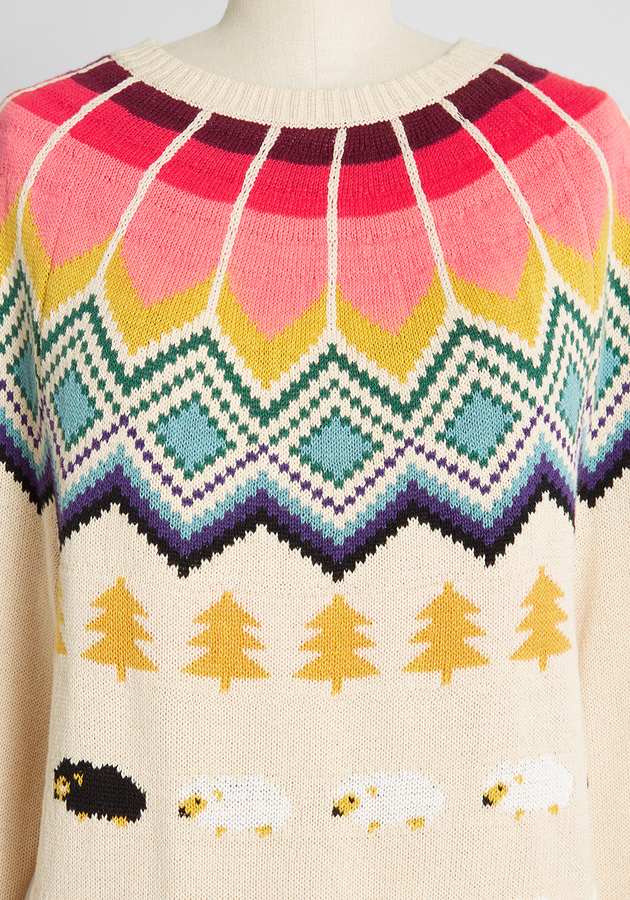 Fair Isle Sweater for Women - Cozy Knit Pullover with Nordic Patterns | Perfect for Winter, Christmas & Holiday Outfits