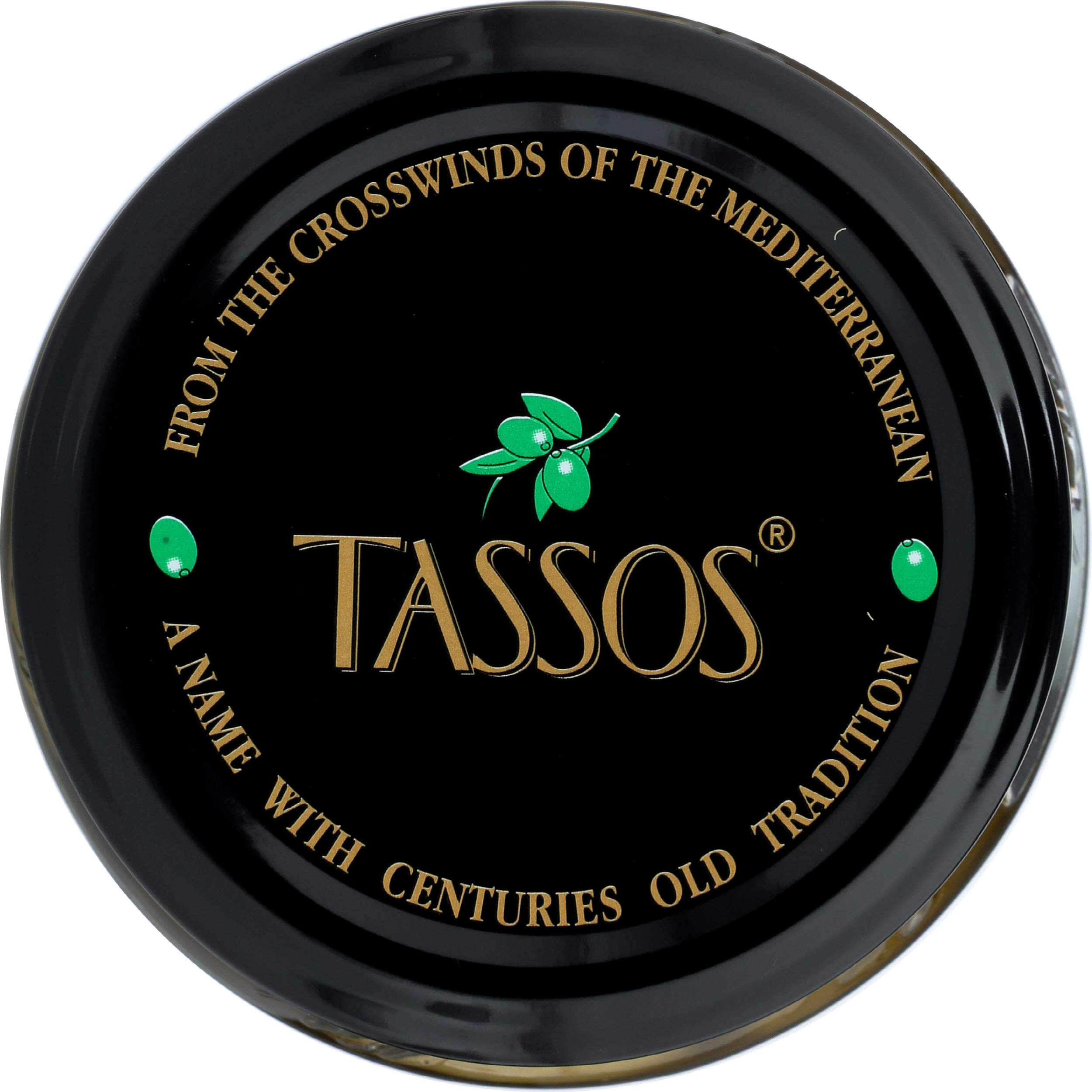 TASSOS Garlic Stuffed Olives - 13.09 oz Jar | Premium Stuffed Green Olives with Garlic | Perfect for Charcuterie Boards, Salads & Cocktail Garnishes