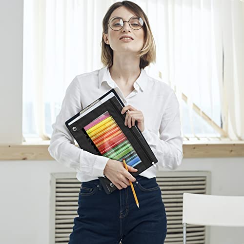 Marspark 48-Pack 3-Ring Zipper Pencil Pouch with Clear Window for Binders - School & Office Supplies (Black)