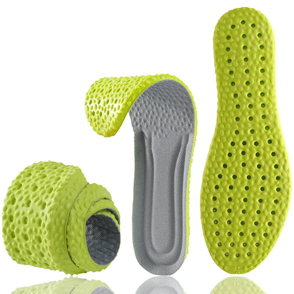 Premium Memory Foam Shoe Insoles for Men & Women - Orthotic Arch Support Inserts with Shock Absorption & Cushioning - Foot Pain Relief & Odor Control - US Size 9H-10H (10.8