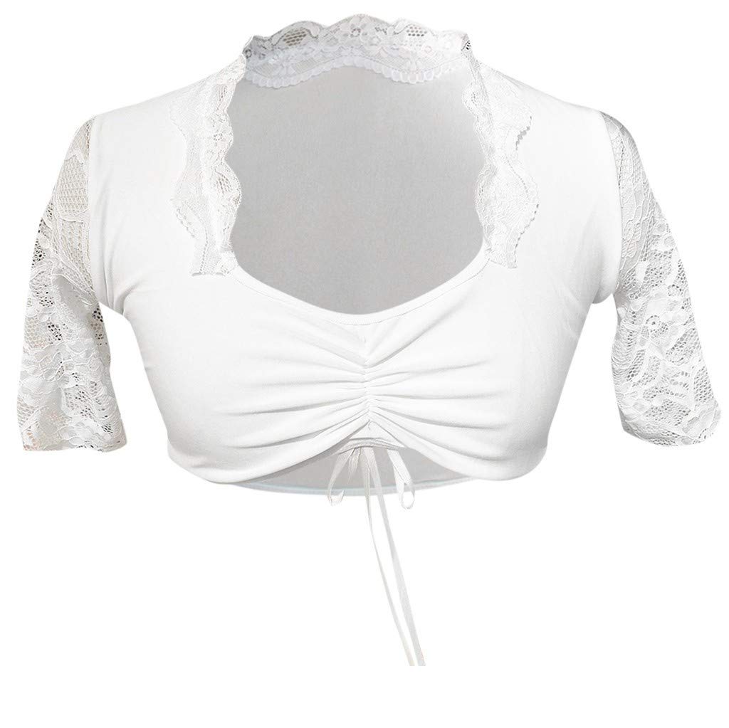Elegant Black Lace Blouse for Women's Oktoberfest Dirndl | Plus Size XXL White Bodysuit | Perfect for Oktoberfest, Halloween & Renaissance Fairs