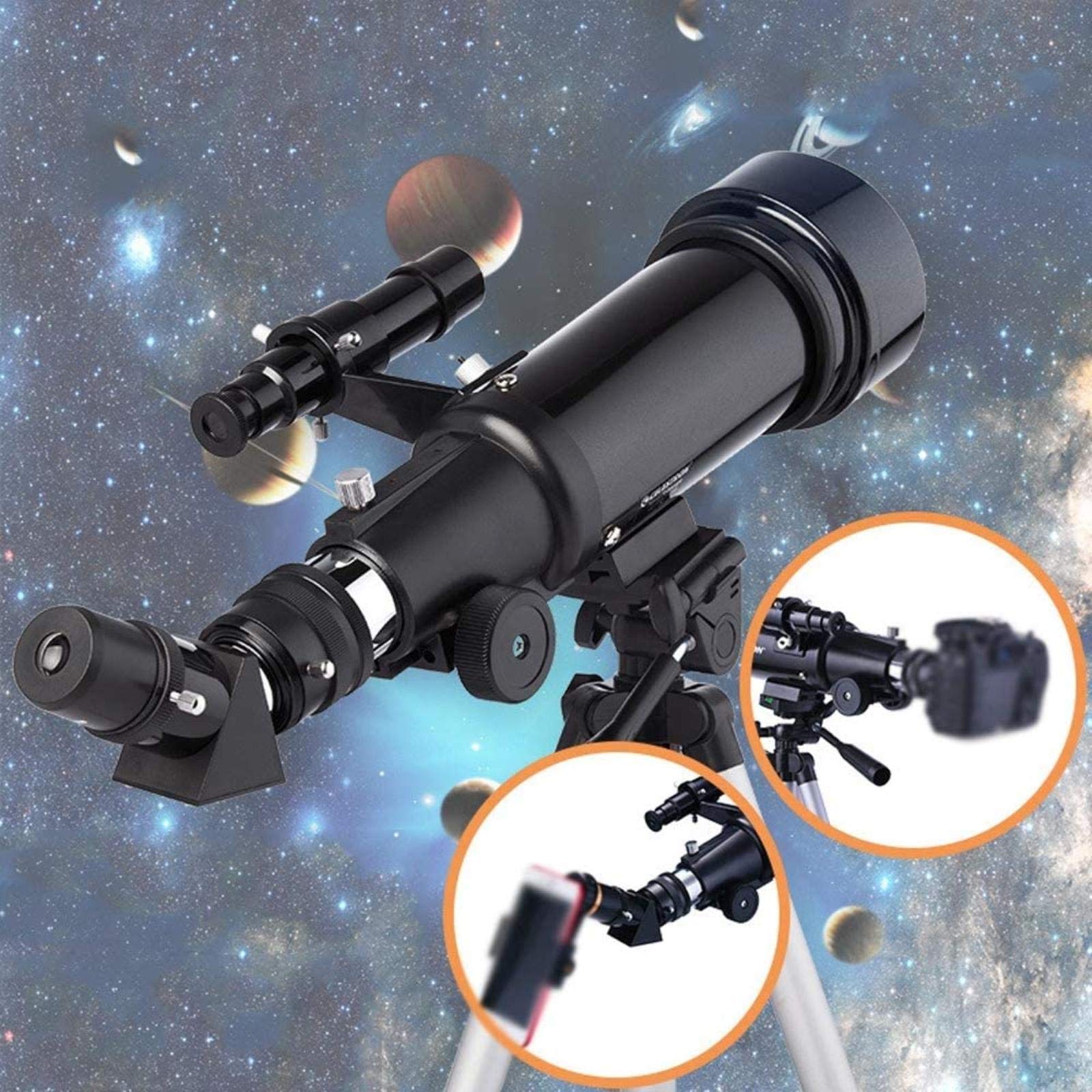 High Power Astronomical Telescope for Adults & Kids - Refractor Telescope with Smartphone Adapter & Tripod - Perfect for Moon Viewing, Stargazing, and Astronomy Beginners - Ideal for Backyard Observation, Camping, and Outdoor Exploration