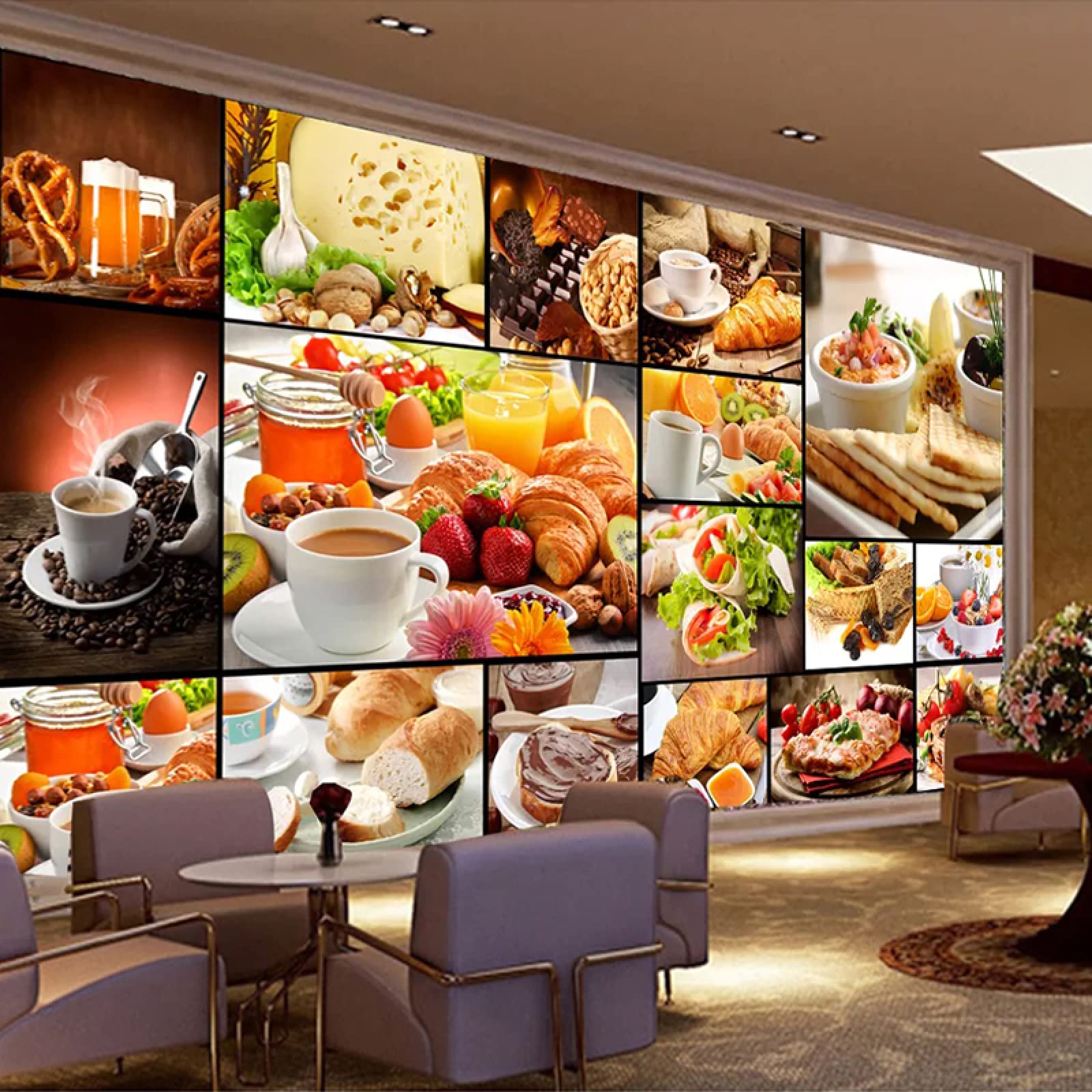Removable Self-Adhesive Wall Mural - Waterproof Coffee Theme Wallpaper Poster (177x126 Inch) for Living Room, Bedroom, Office & Nursery Décor | Perfect for Home, Café & Commercial Spaces